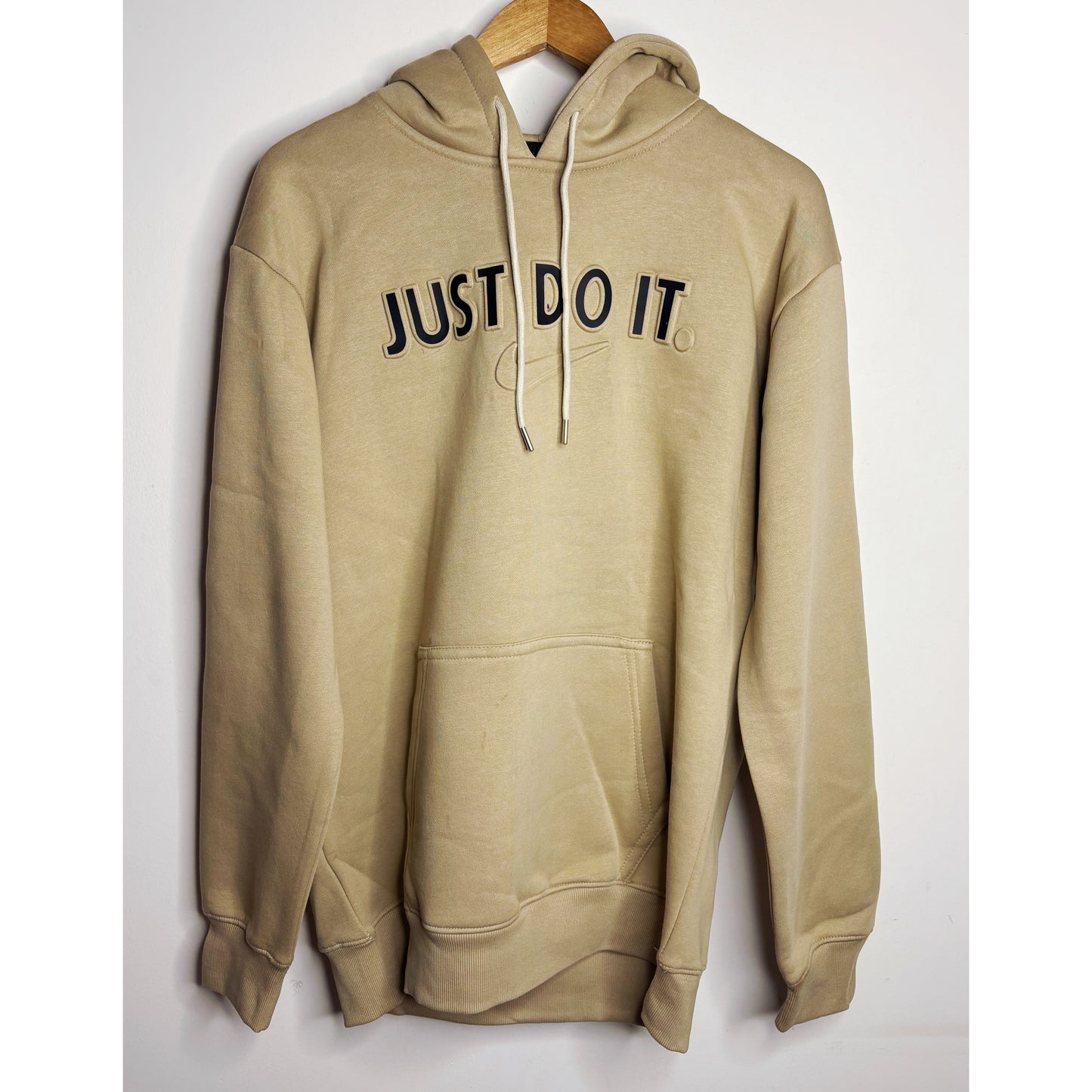 Nike Beige Luxury Hoodie – Just Do It Signature Edition