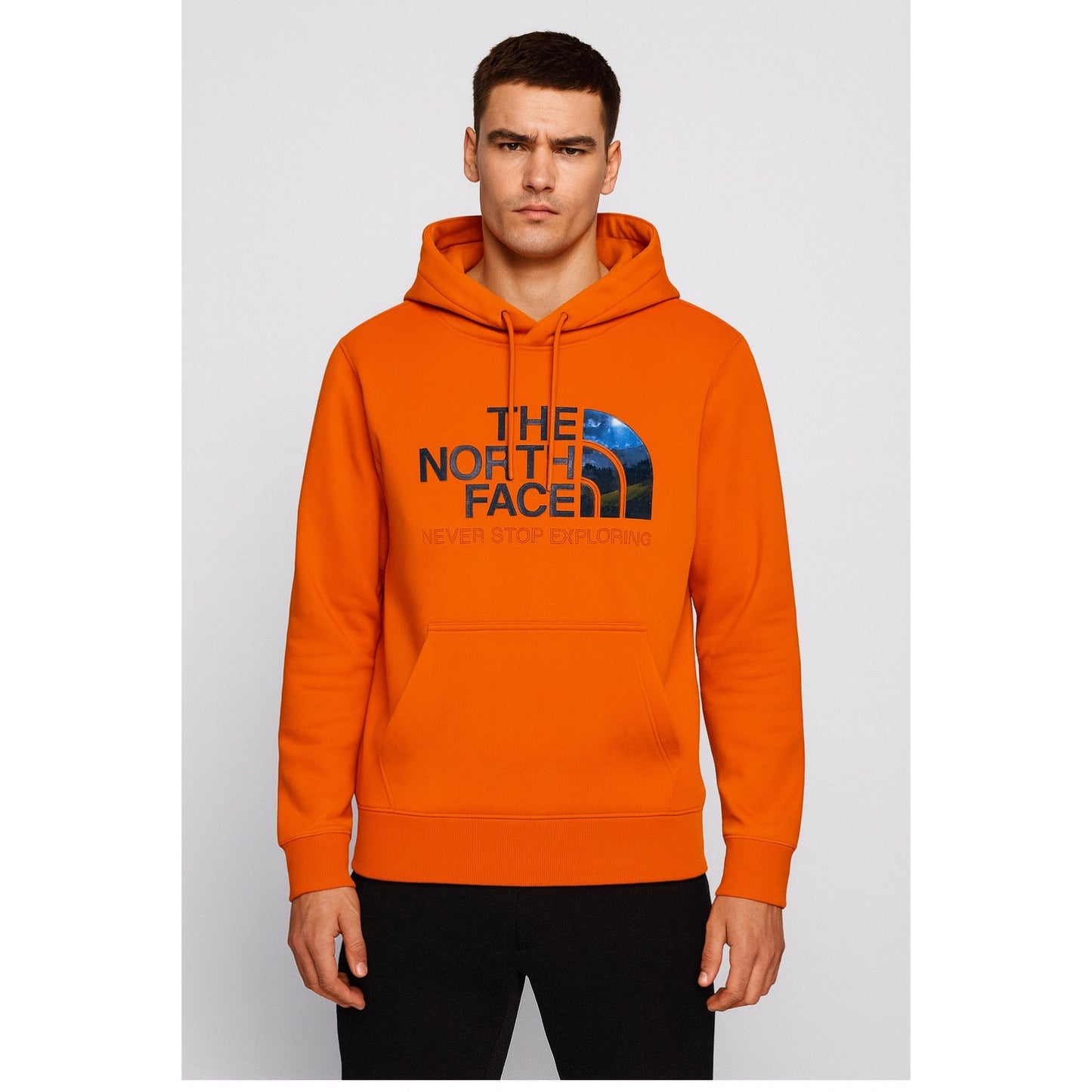 The North Face Luxury Orange Hoodie – Never Stop Exploring Edition