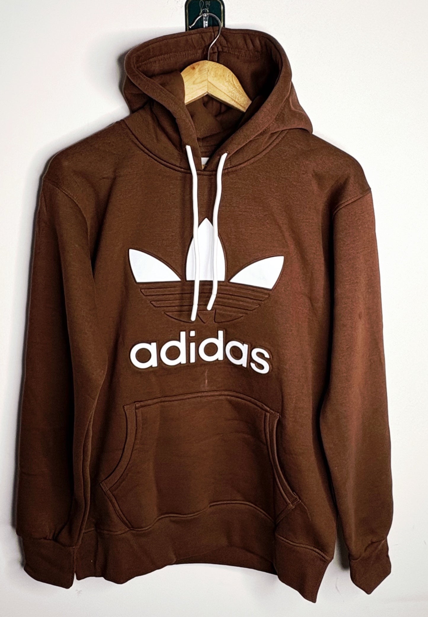Adidas Originals Luxury Brown Hoodie – Iconic Trefoil Edition