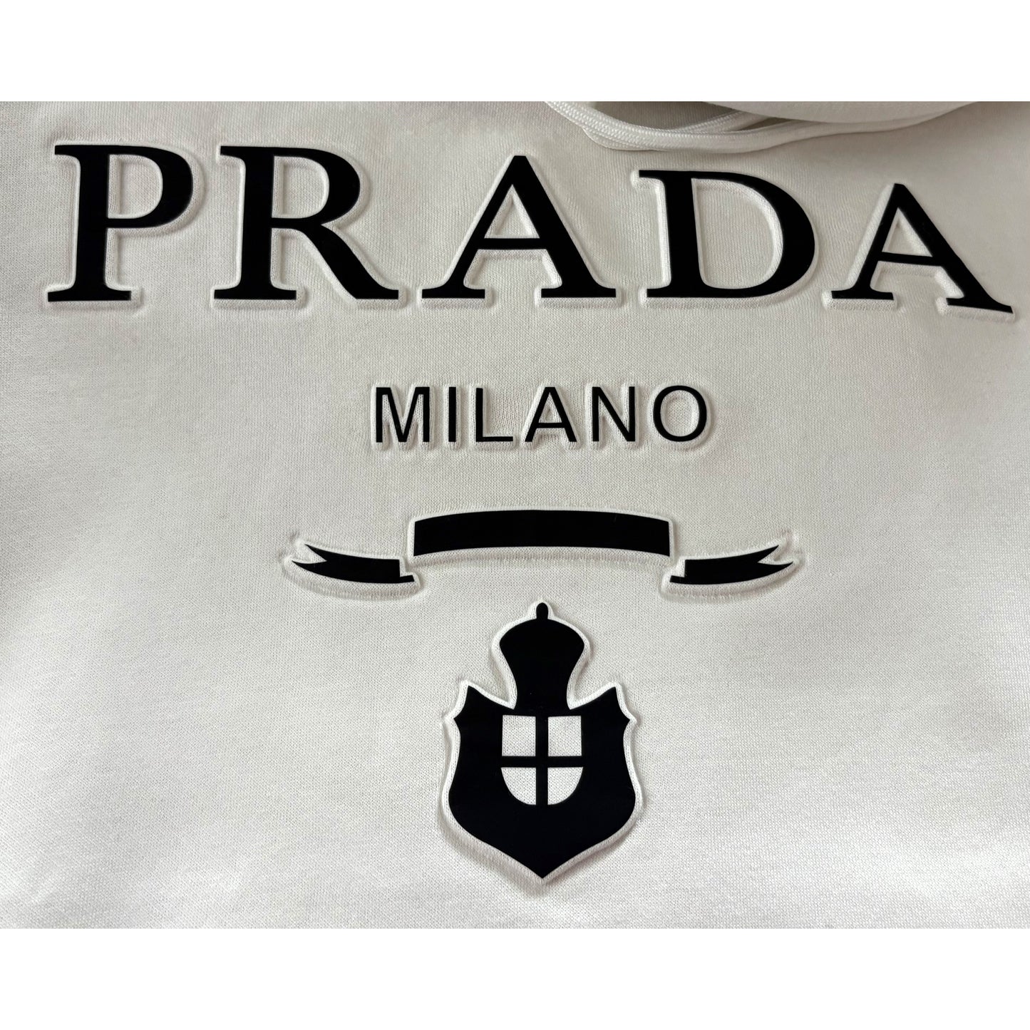 Prada Milano Luxury Essentials Hoodie – Pure White Edition