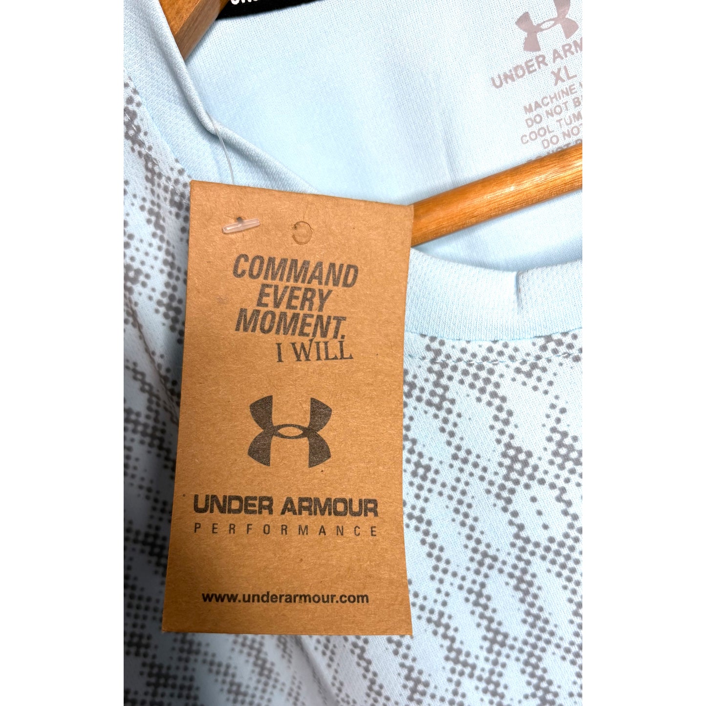 UNDER ARMOUR MEN'S ELITE PERFORMANCE TECH T-SHIRT | SKY BLUE GRAPHIC PRINT | SHORT SLEEVE, MOISTURE-WICKING, QUICK-DRY | TRAINING & RUNNING