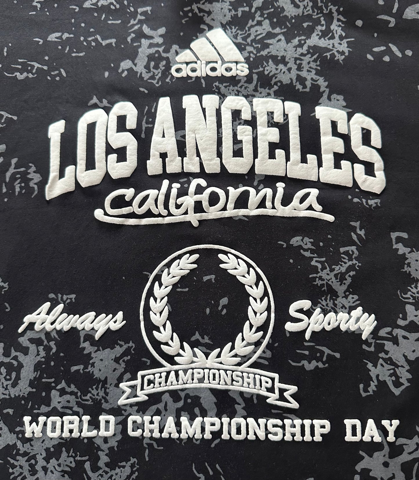 Adidas Designer Black Tee – Sporty Los Angeles Championship Edition