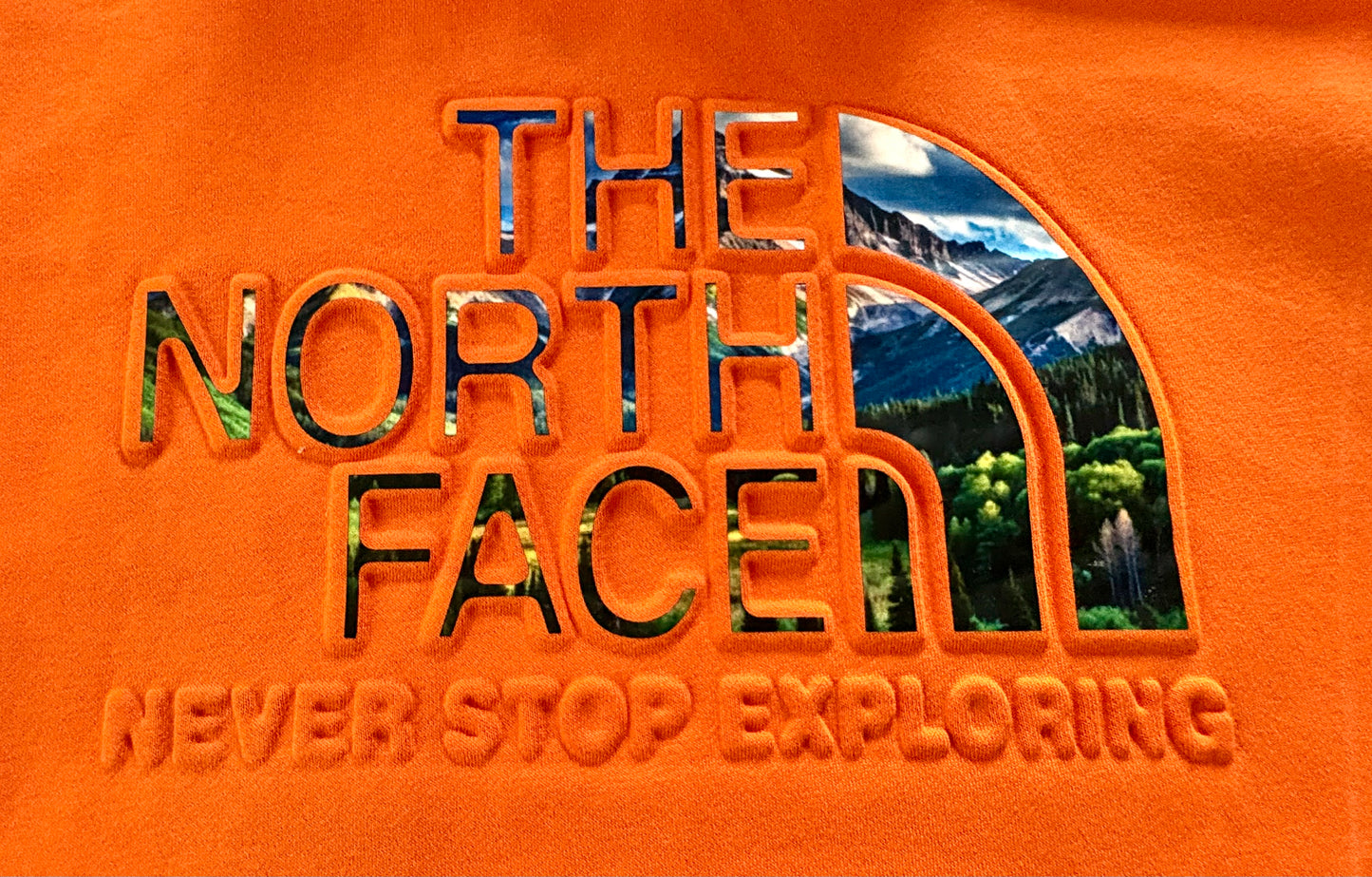 The North Face Luxury Orange Hoodie – Never Stop Exploring Edition