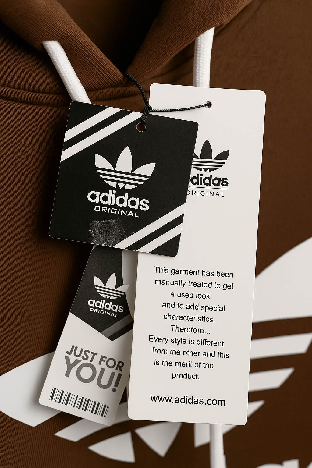 Adidas Originals Luxury Brown Hoodie – Iconic Trefoil Edition