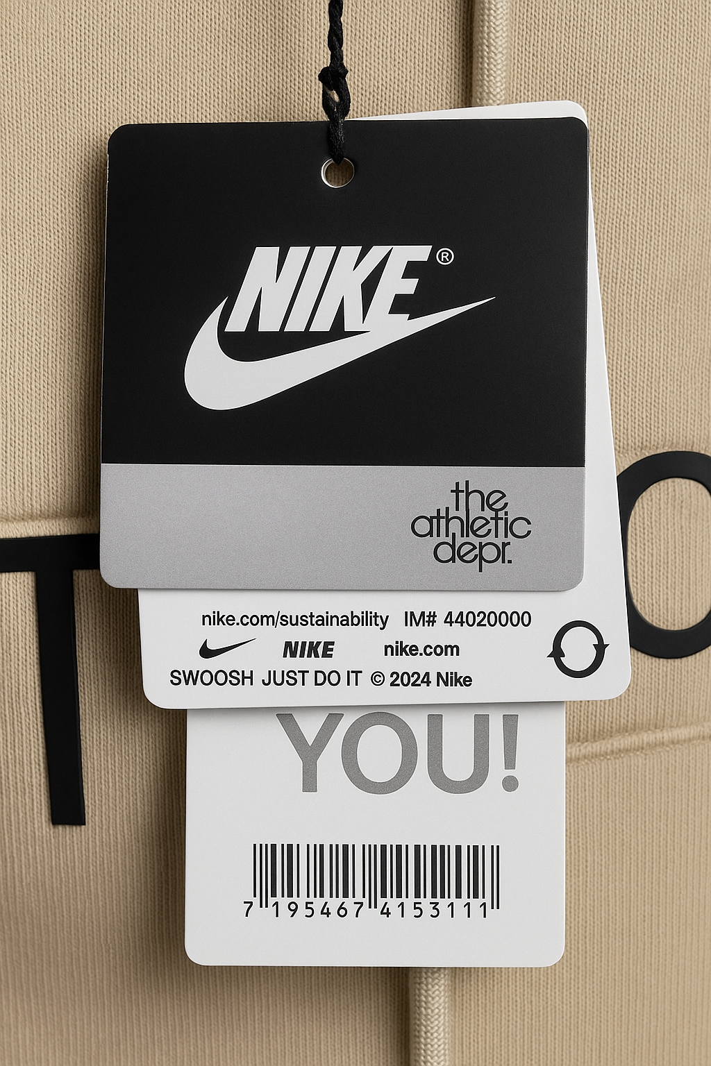 Nike Beige Luxury Hoodie – Just Do It Signature Edition