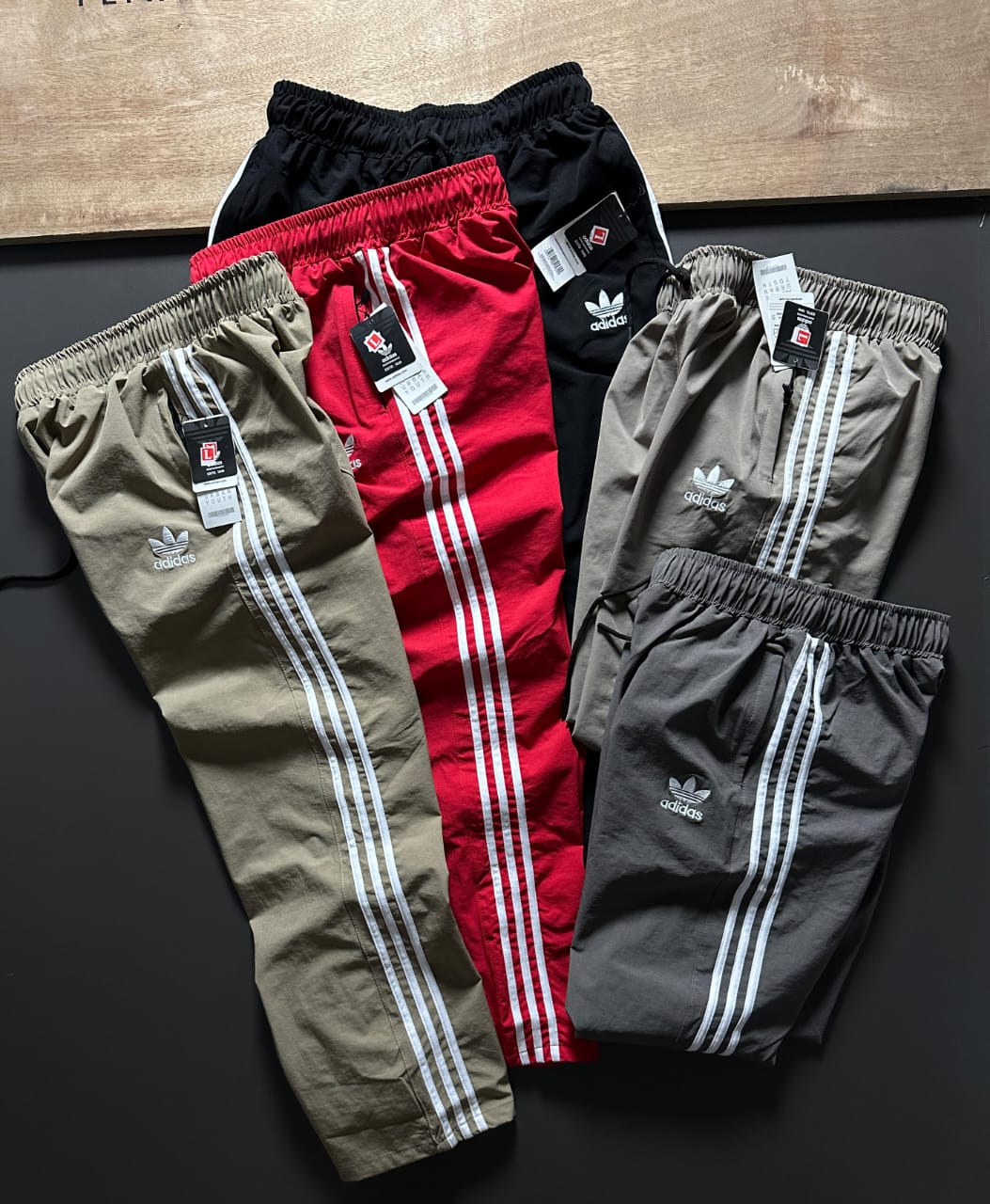 ADIDAS RED TRACK PANTS FOR MEN – CLASSIC THREE STRIPES SPORTSWEAR TRACK