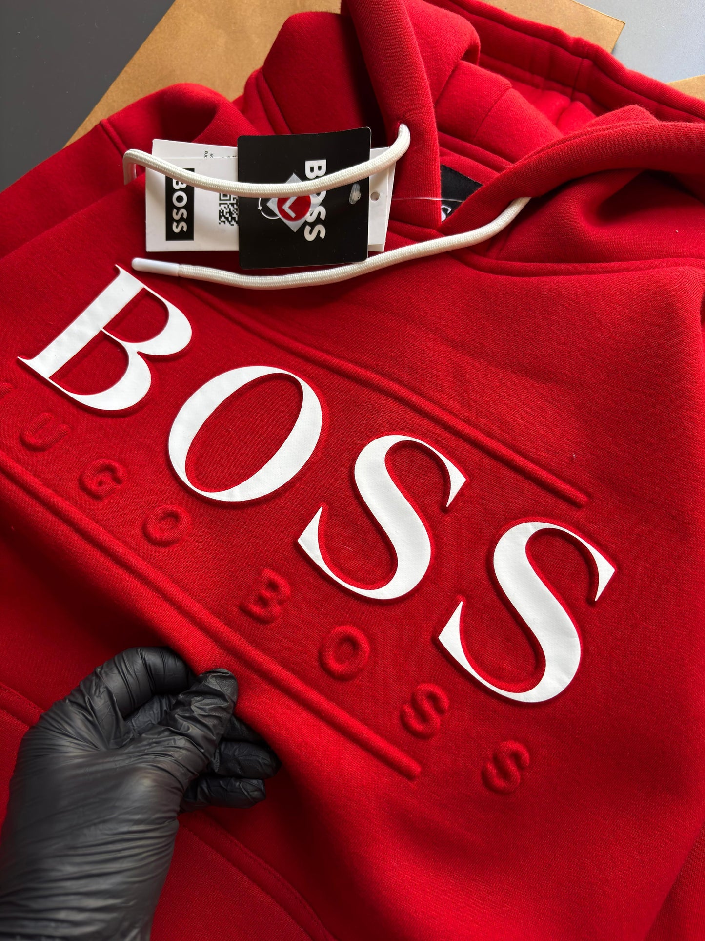 Hugo Boss Classic Red Hoodie – Luxury Essentials