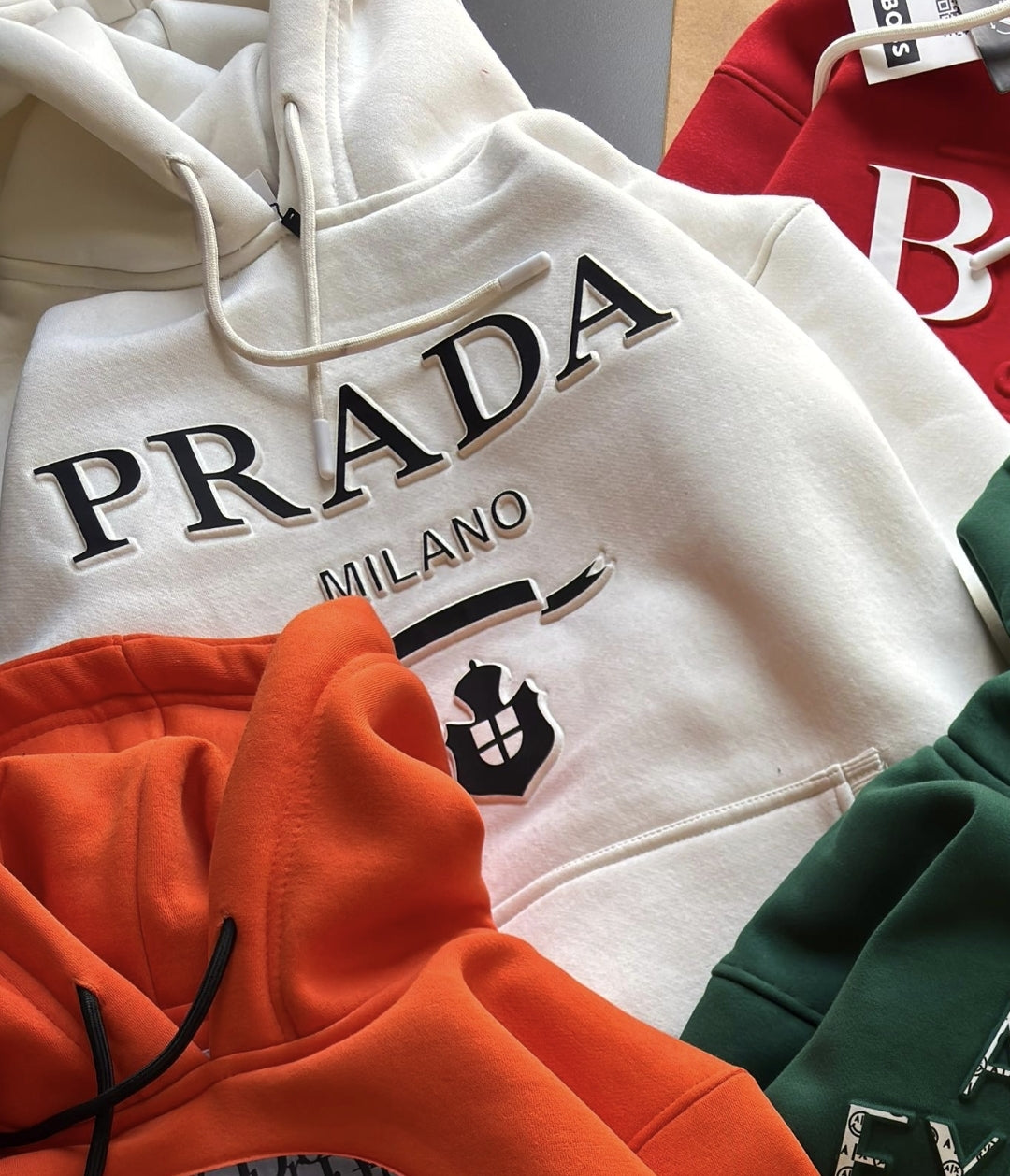 Prada Milano Luxury Essentials Hoodie – Pure White Edition