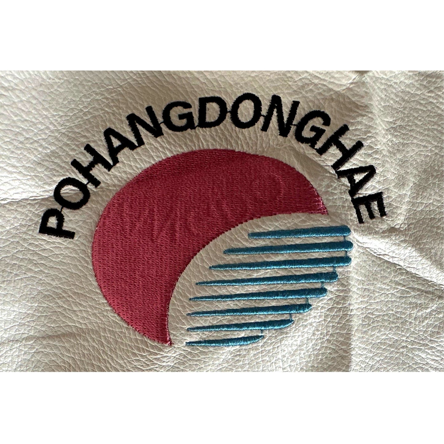 POHANGDONGHEA MAROON AND WHITE SIZE- M VARSITEY JACKET
