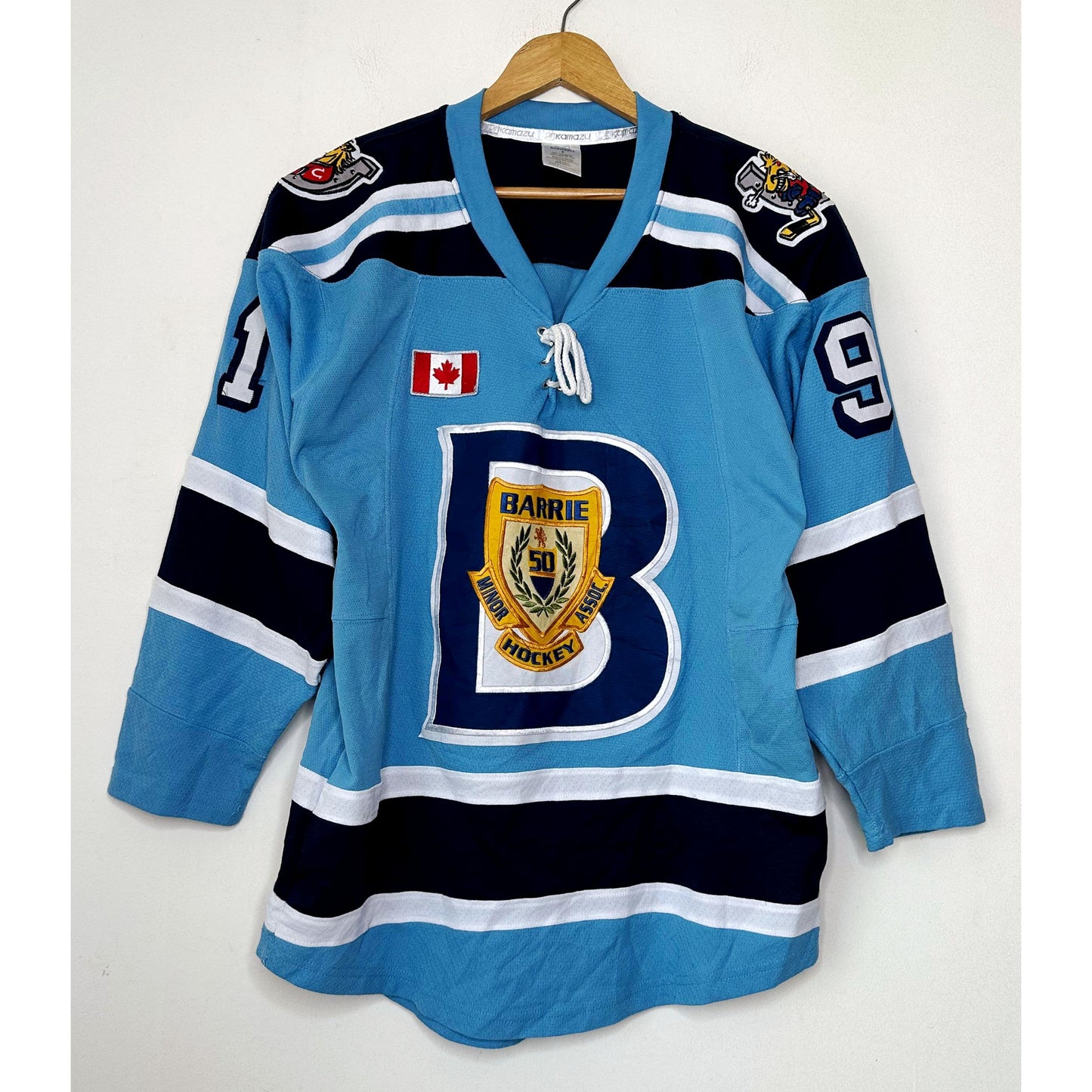 BARRIE BLUE MOON MARINE PROKOPEC NO 91 SIZE- M -ICE HOCKEY JERSEYS