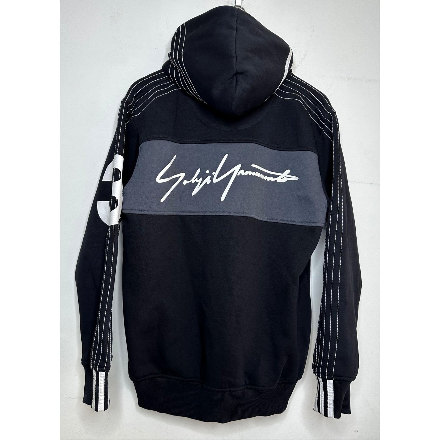 ADIDAS Y3 YOHJI YAMAMOTO BLACK DESIGNER HOODIE SIZE XL