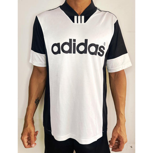 ADIDAS BLACK AND WHITE PREMIUM DRIFIT TEES SIZE L