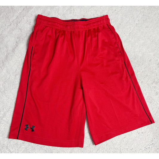 UNDER RAMOUR RED PREMIUM BACKETBALL SHORTS SIZE S