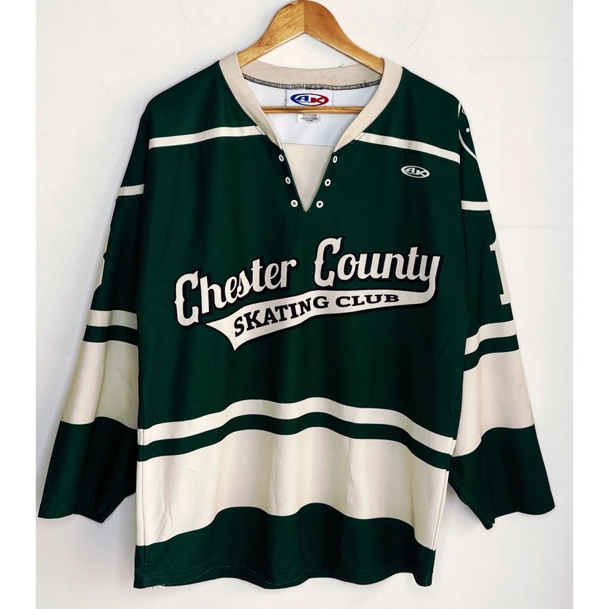 AK CHESTER COUNTY SAKTING CLUB SIZE- L-ICE HOCKEY JERSEYS