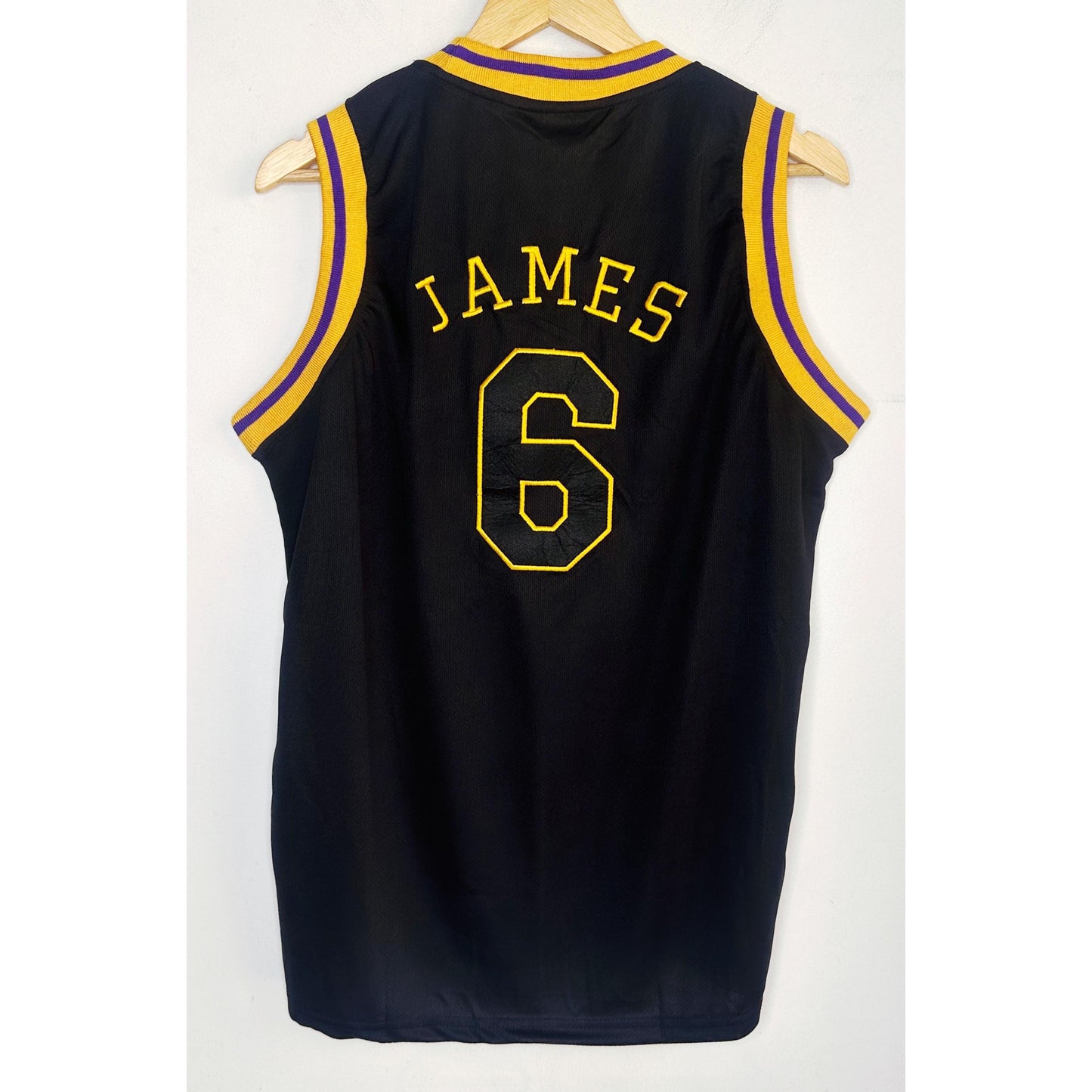 NIKE NBA BLACK  LAKERS JAMES NO 6 BASKETBALL JERSEYS