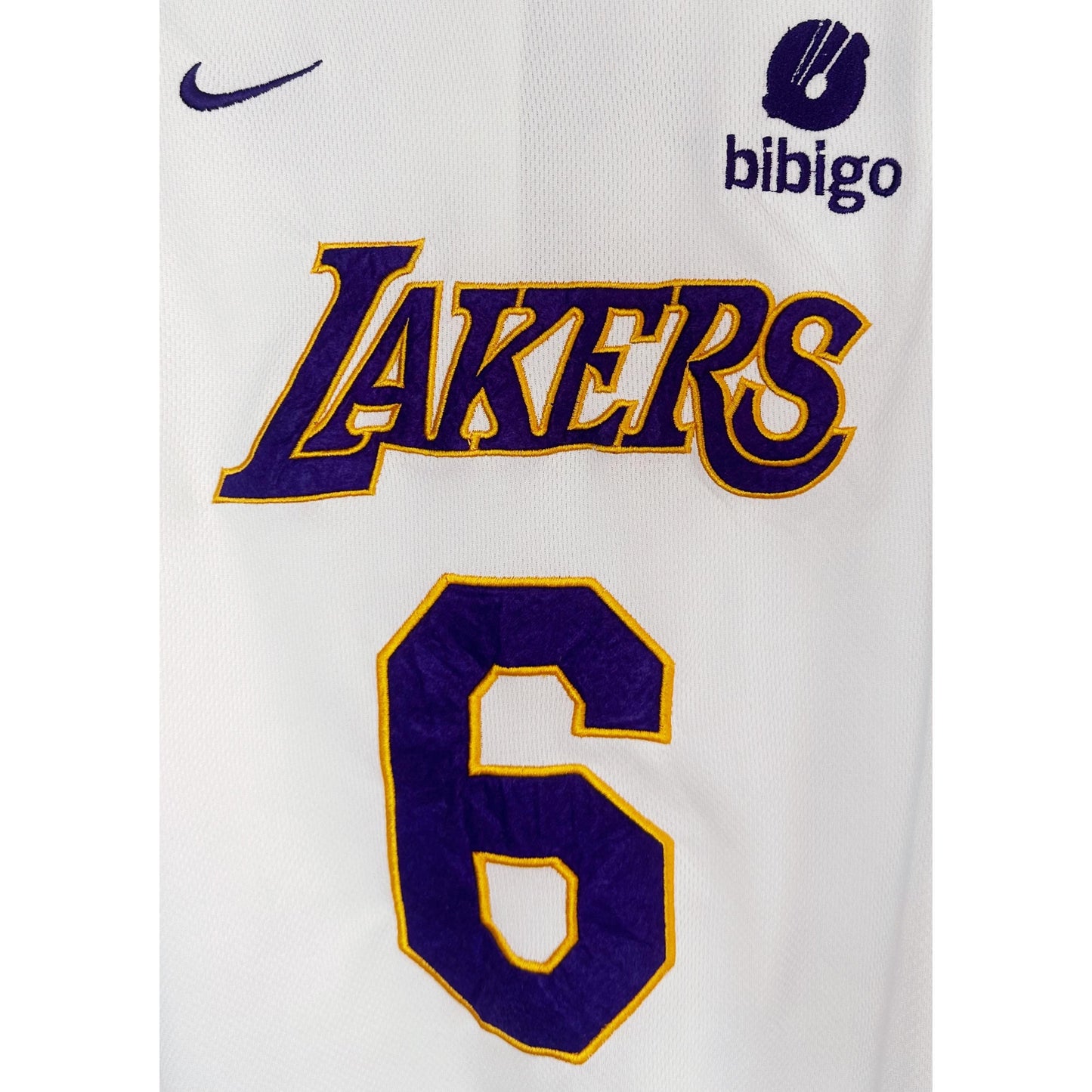 NIKE NBA WHITE LAKERS JAMES NO 6 BASKETBALL JERSEYS