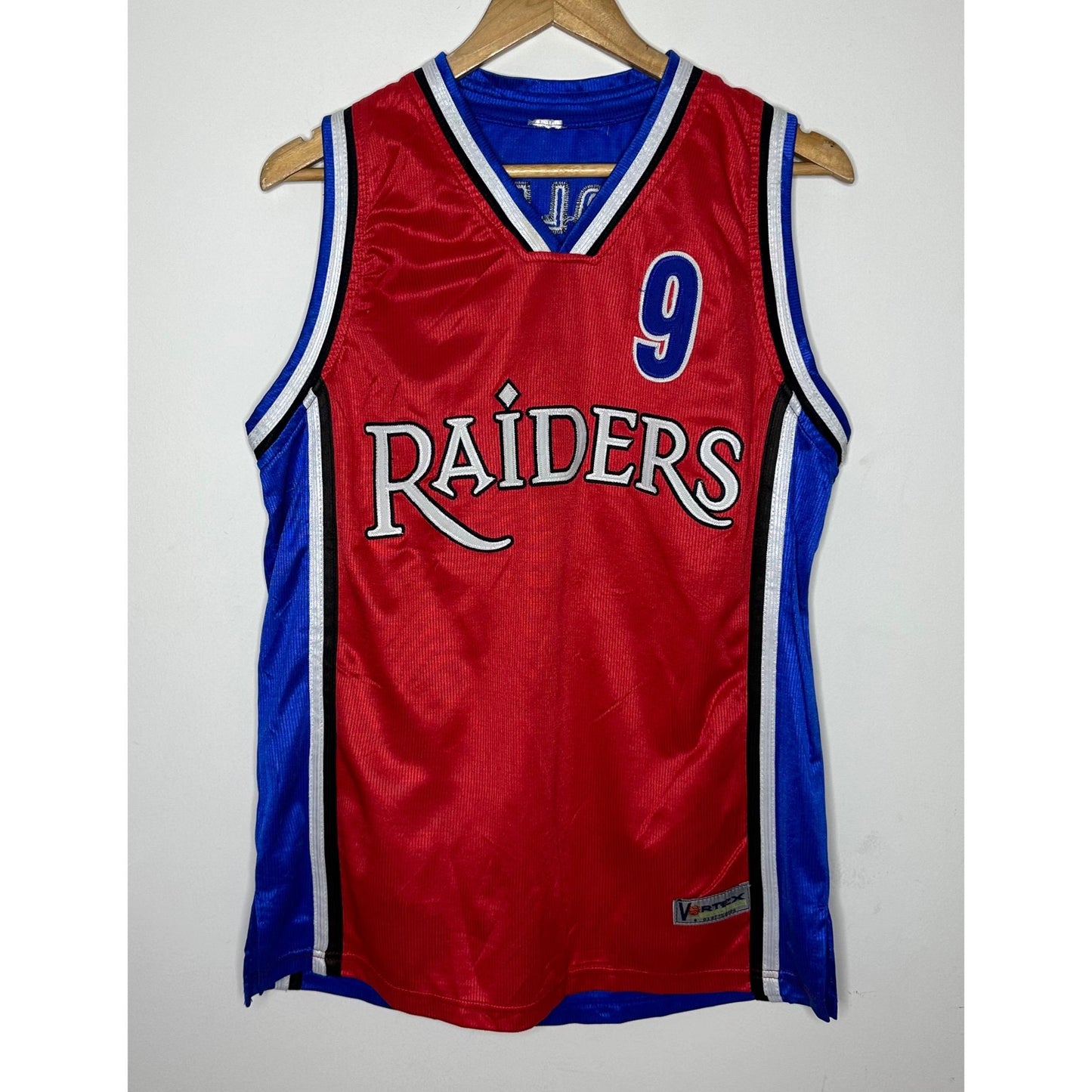VORTEX RAIDERS REDLEAP NO 9 BASKETBALL JERSEY SIZE M