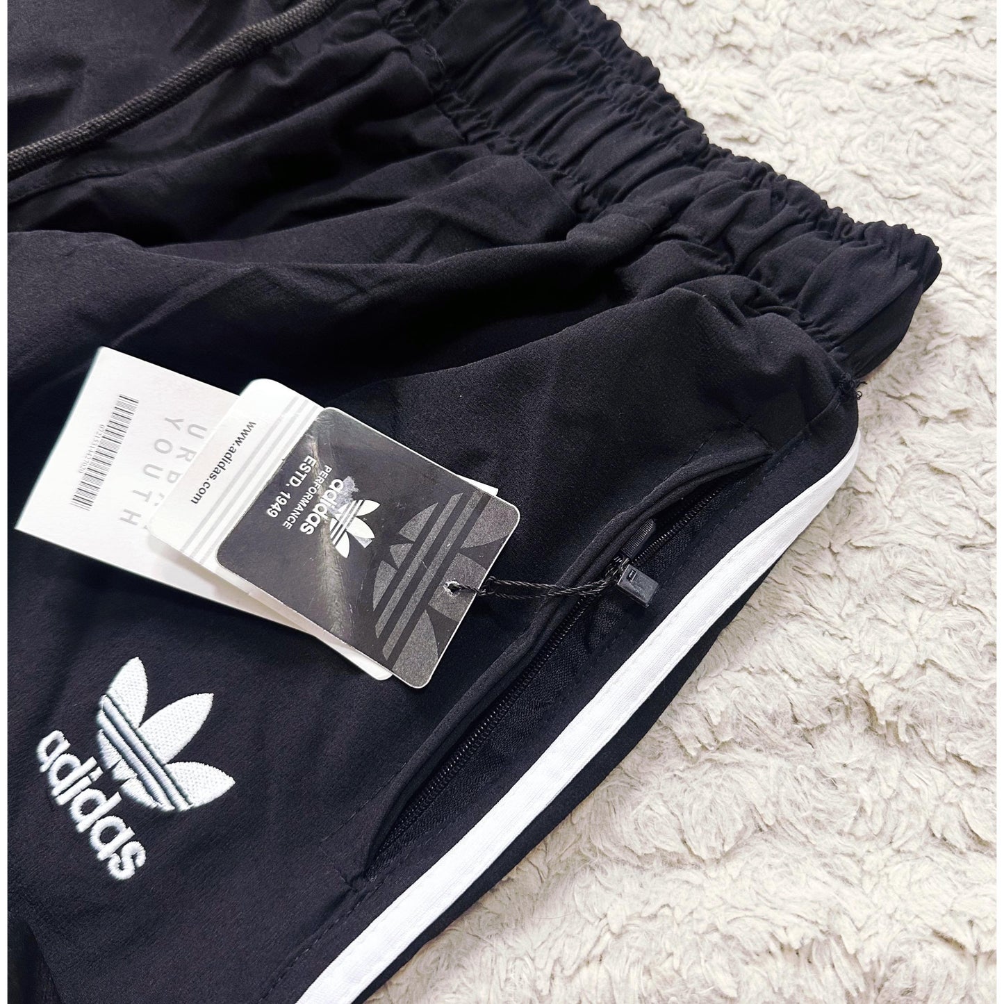 ADIDAS BLACK TRACK PANTS FOR MEN – CLASSIC THREE STRIPES SPORTSWEAR TRACK