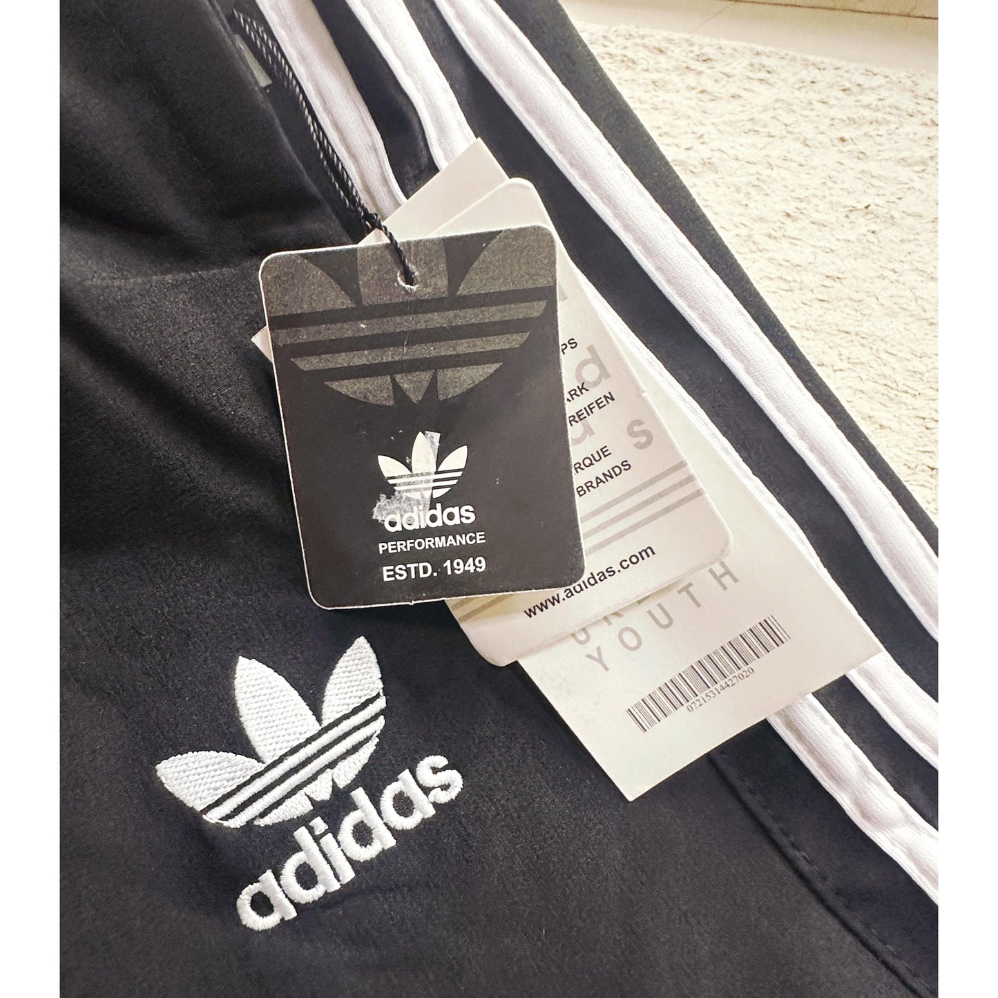 ADIDAS BLACK TRACK PANTS FOR MEN – CLASSIC THREE STRIPES SPORTSWEAR TRACK