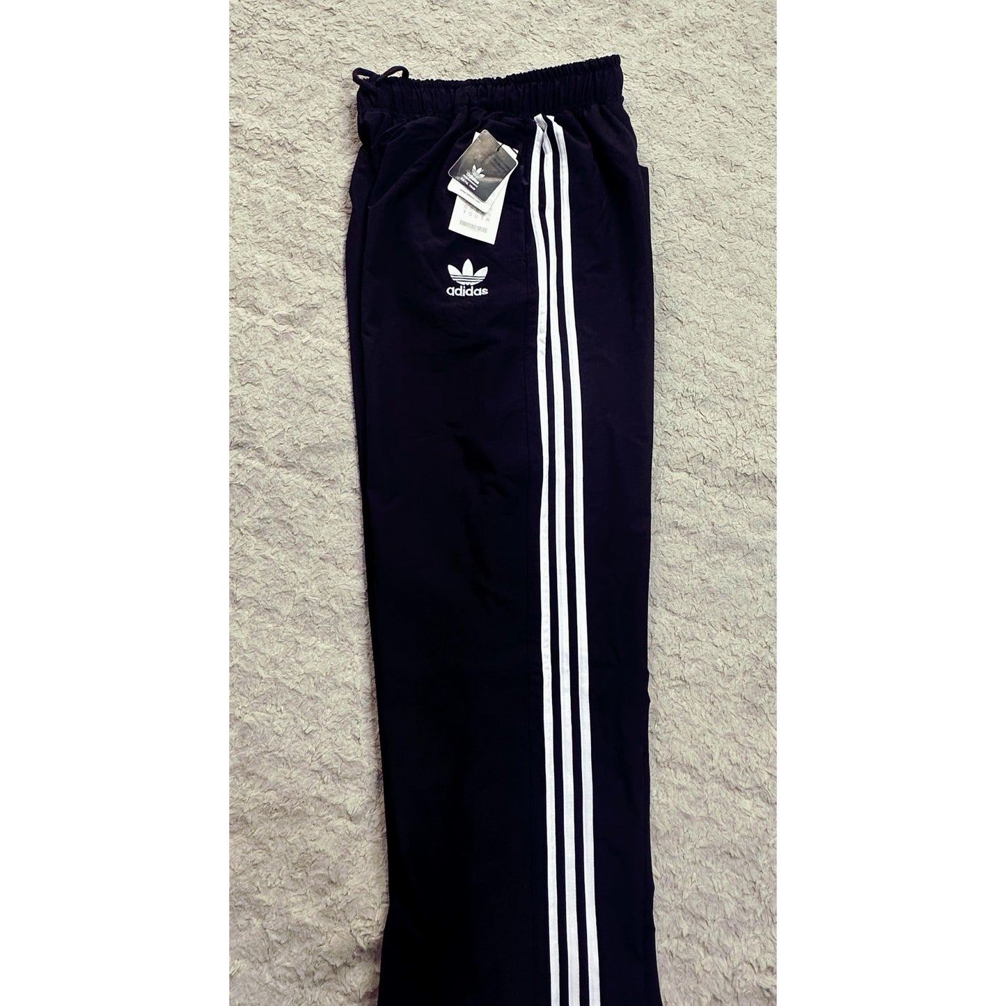 ADIDAS BLACK TRACK PANTS FOR MEN – CLASSIC THREE STRIPES SPORTSWEAR TRACK