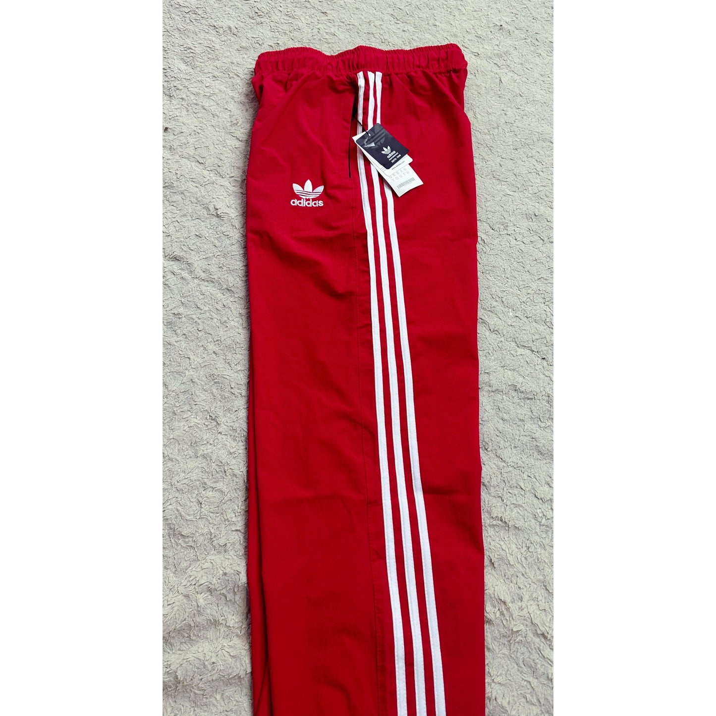 ADIDAS RED TRACK PANTS FOR MEN – CLASSIC THREE STRIPES SPORTSWEAR TRACK