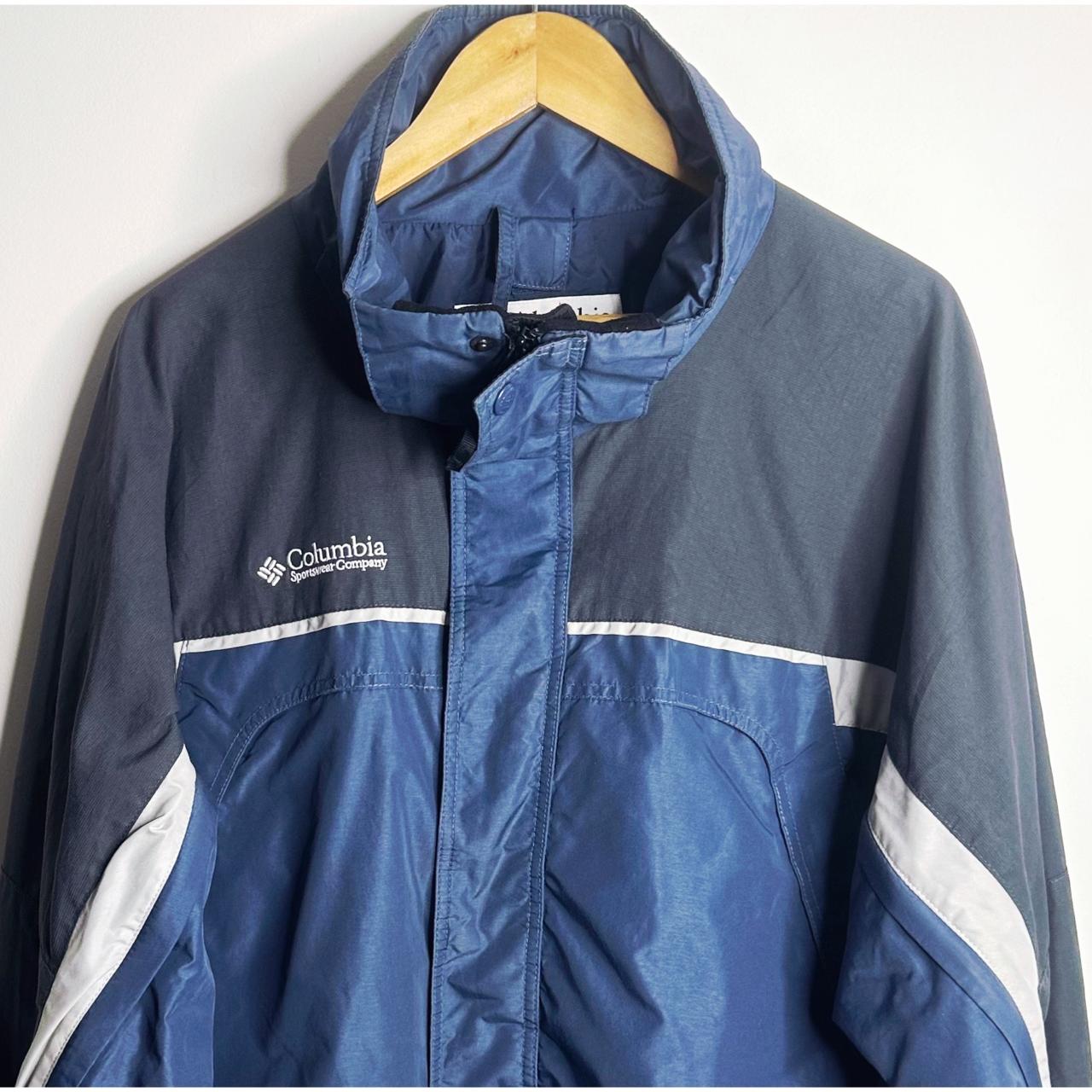 COLUMBIA SPORTSWEAR COMPANY MEN'S BLUE INTERCHANGE JACKET WITH WHITE STRIPE DETAIL SIZE 3XL