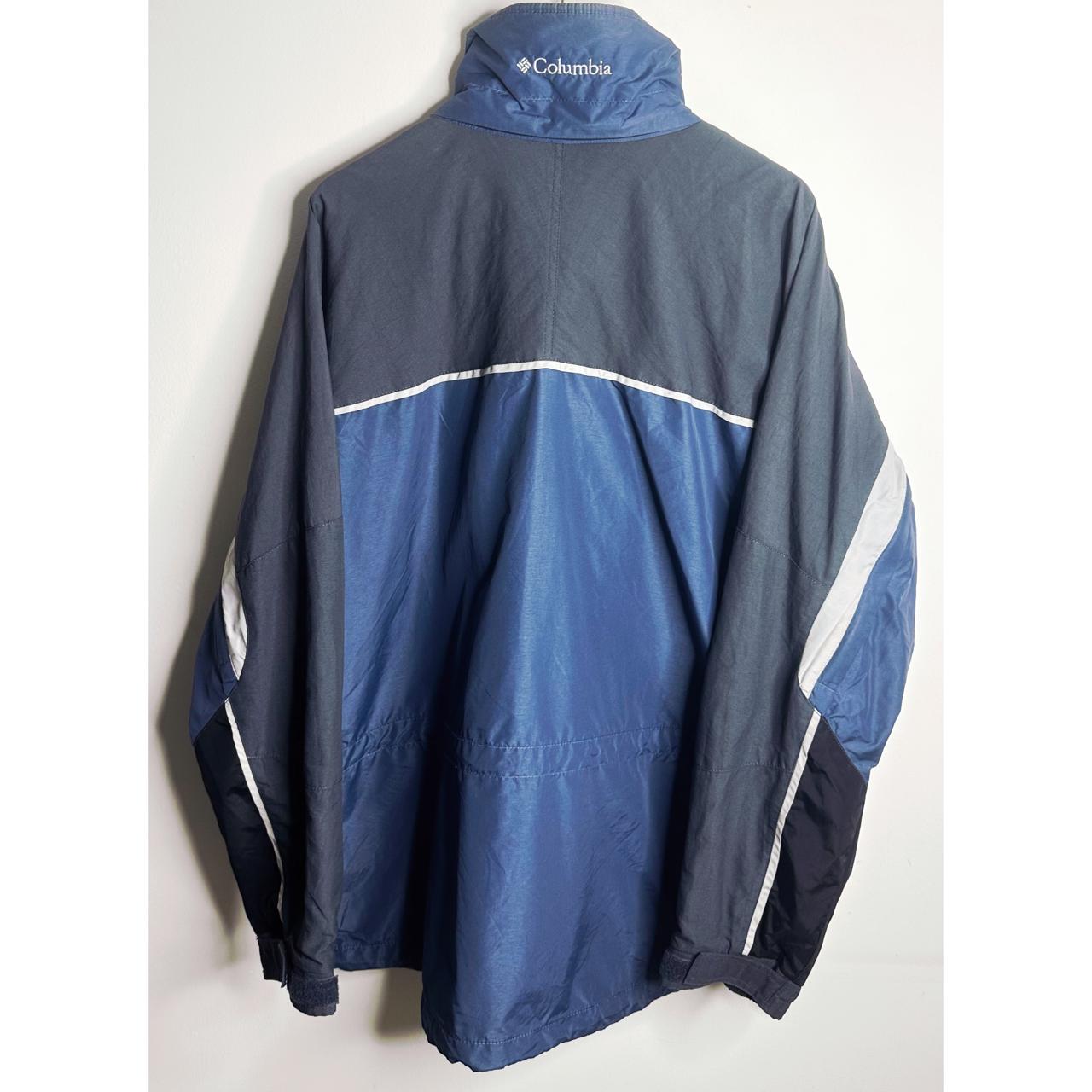 COLUMBIA SPORTSWEAR COMPANY MEN'S BLUE INTERCHANGE JACKET WITH WHITE STRIPE DETAIL SIZE 3XL