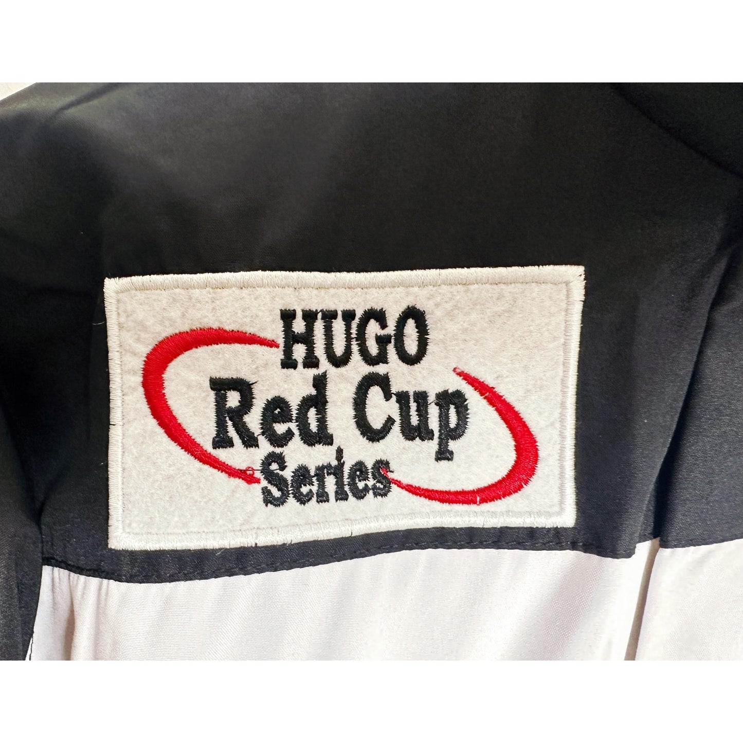 Hugo Boss Statement Racing Jacket – Premium Black,White & Brown Edition Colorblock | Water-Repellent Protection