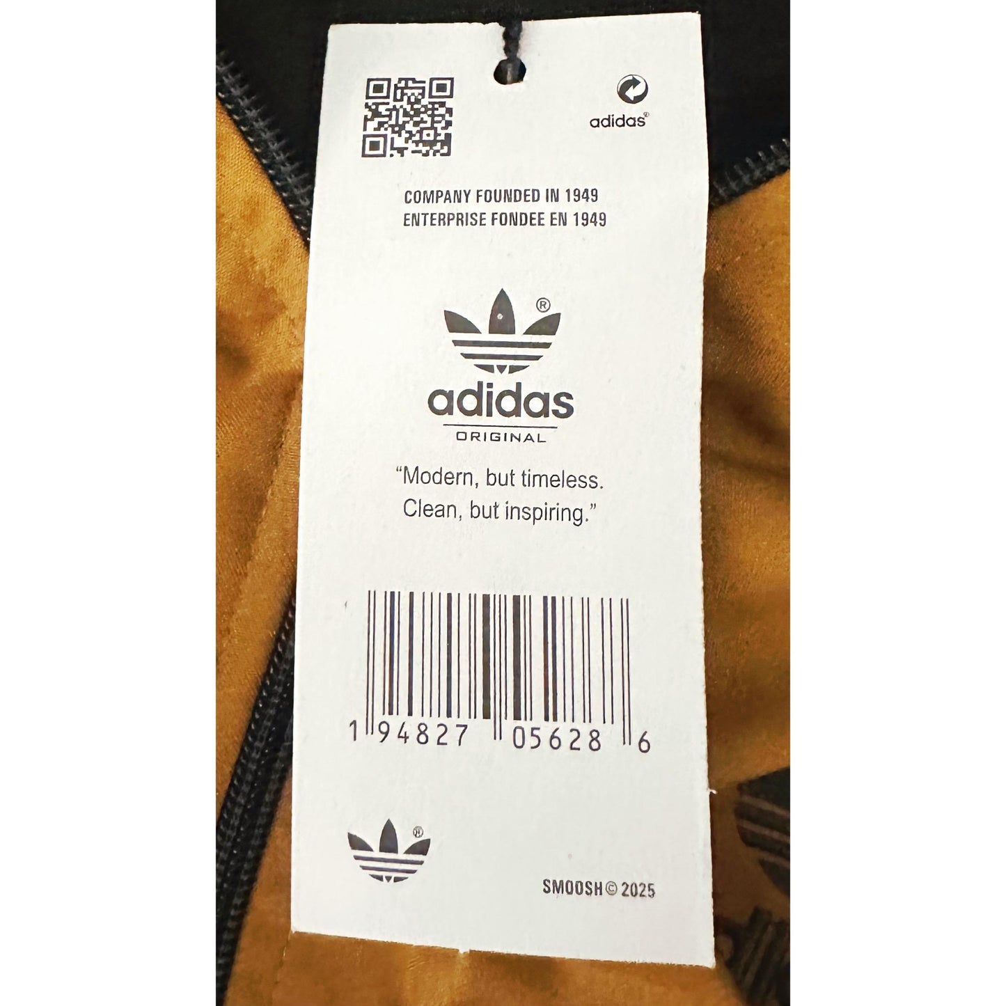 Adidas Originals Water-Resistant Hooded Jacket – Beige, White & Black | Embroidered Logo