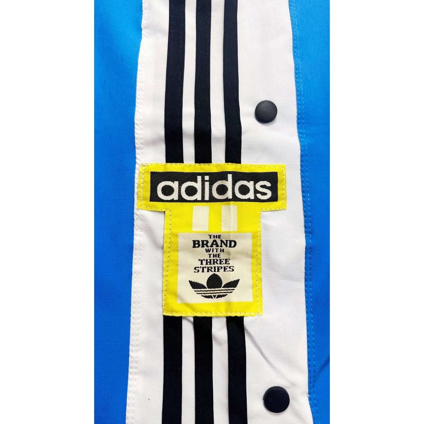 ADIDAS MEN'S BLUE TRACK PANTS WITH SIDE BUTTONS | CLASSIC THREE STRIPES CASUAL SPORTSWEAR TROUSERS