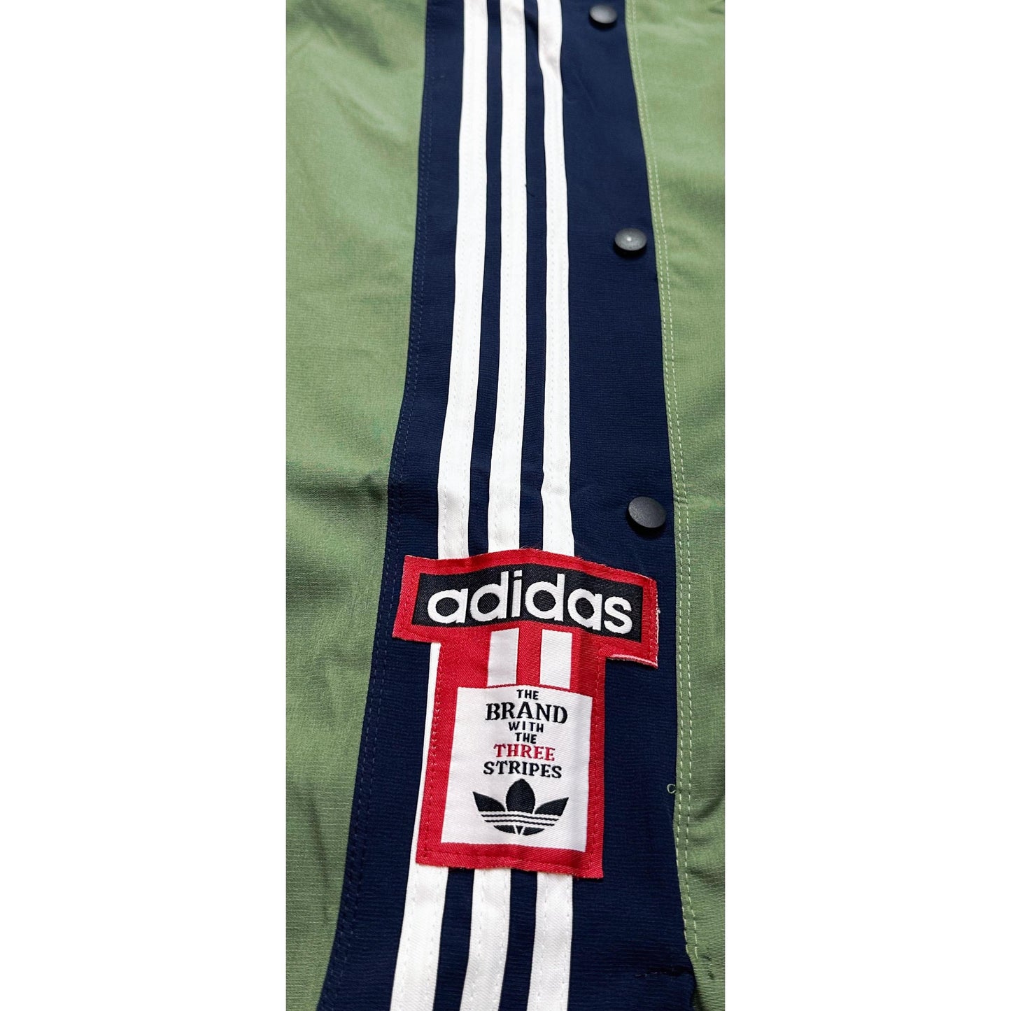 ADIDAS MEN'S GREEN TRACK PANTS WITH SIDE BUTTONS | CLASSIC THREE STRIPES CASUAL SPORTSWEAR TROUSERS