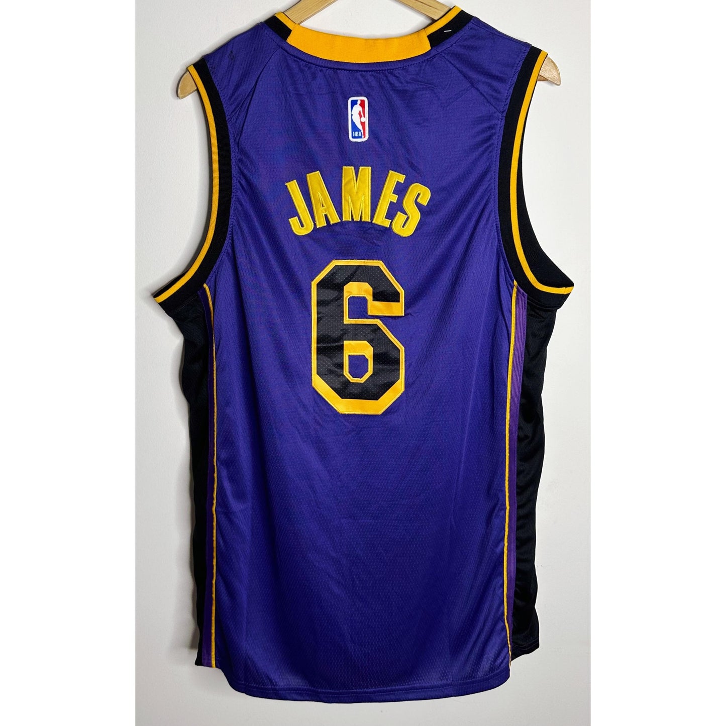 JORDAN BIBIGO LAKERS JAMES NO 6 NBA PREMIUM BASKETBALL JERSEY
