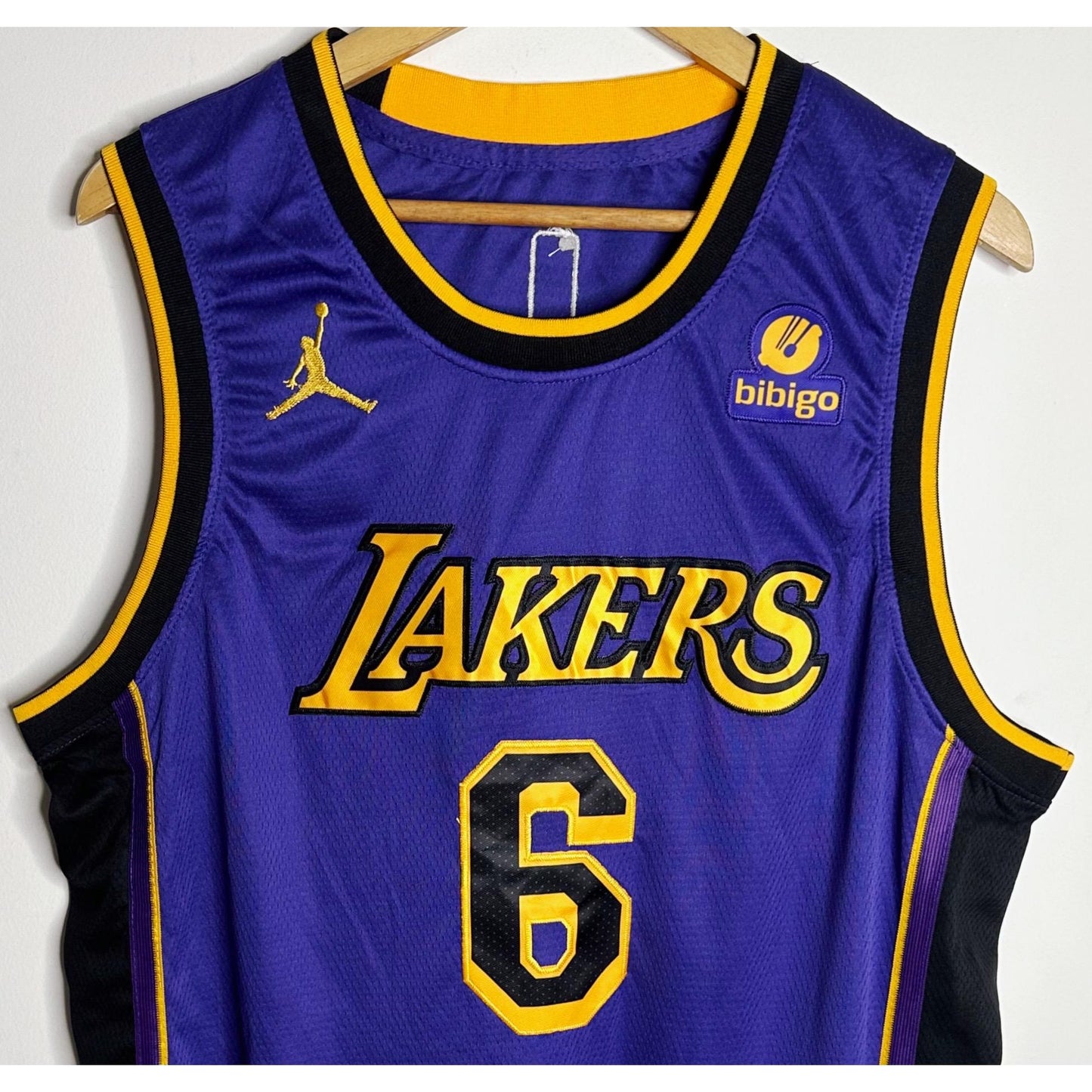 JORDAN BIBIGO LAKERS JAMES NO 6 NBA PREMIUM BASKETBALL JERSEY