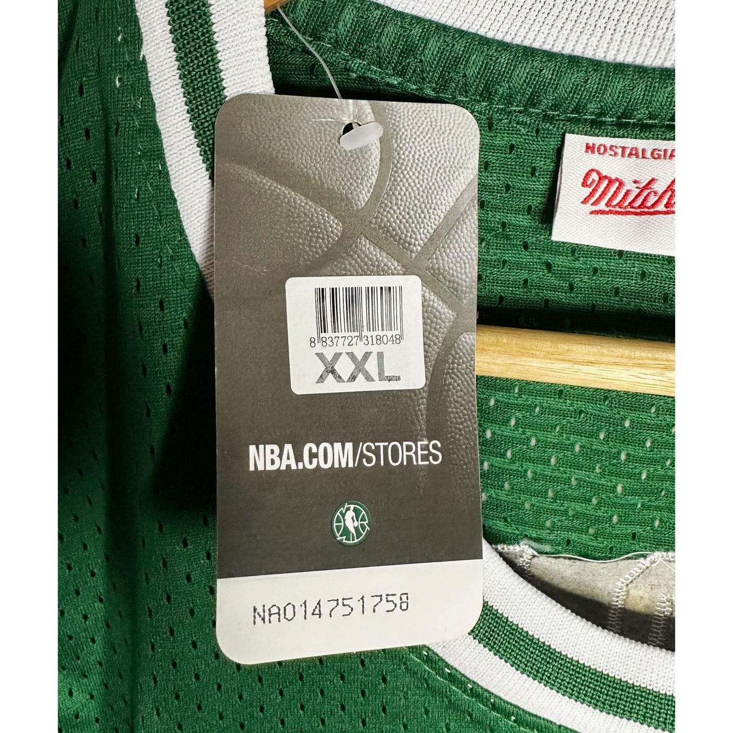 MITCHELL & NESS NBA LARRY BIRD GREEN WHITE CELTICS BIRD NO 33 PREMIUM BASKETBALL JERSEY