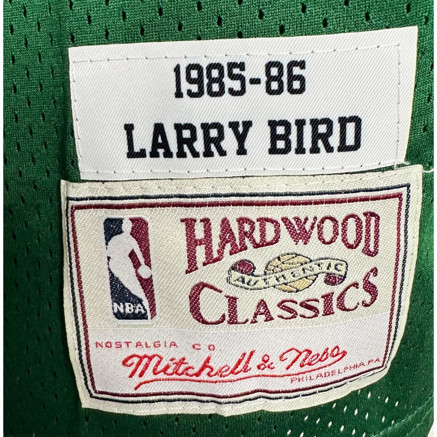 MITCHELL & NESS NBA LARRY BIRD GREEN WHITE CELTICS BIRD NO 33 PREMIUM BASKETBALL JERSEY