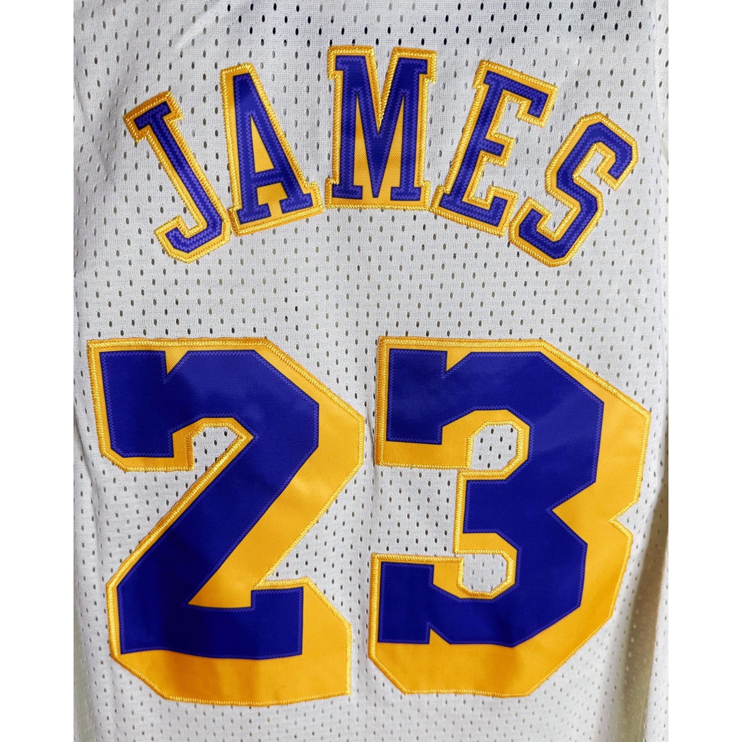 NIKE LOS ANGELES LAKERS JAMES NO 23 CREEM AND BLUE PREMIUM BASKETBALL JERSEY