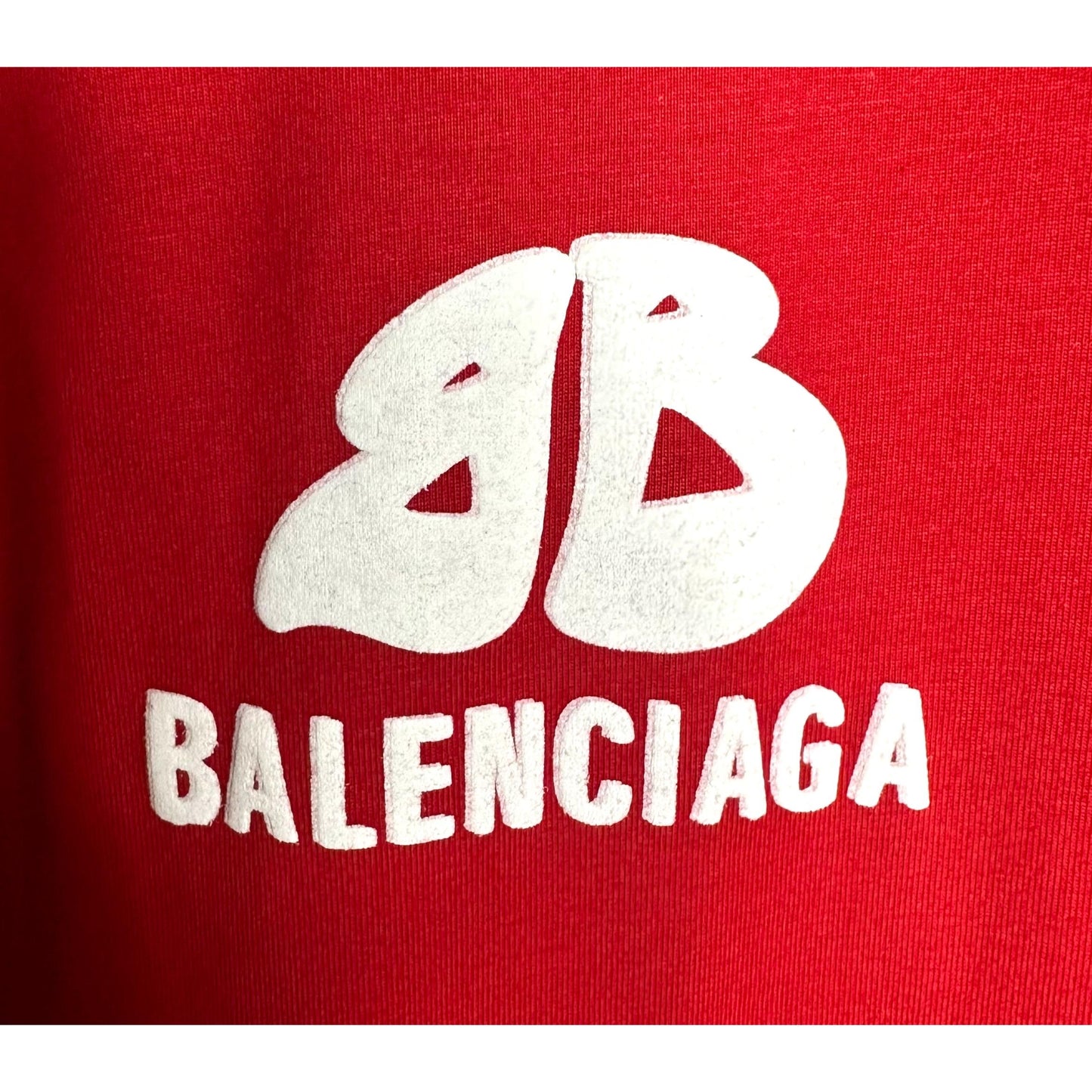 BALENCIAGA MEN’S PREMIUM COTTON T-SHIRT – RED MULTICOLOR PRINT | OVERSIZED STREETWEAR STYLE | CASUAL & LUXURY FASHION TEE