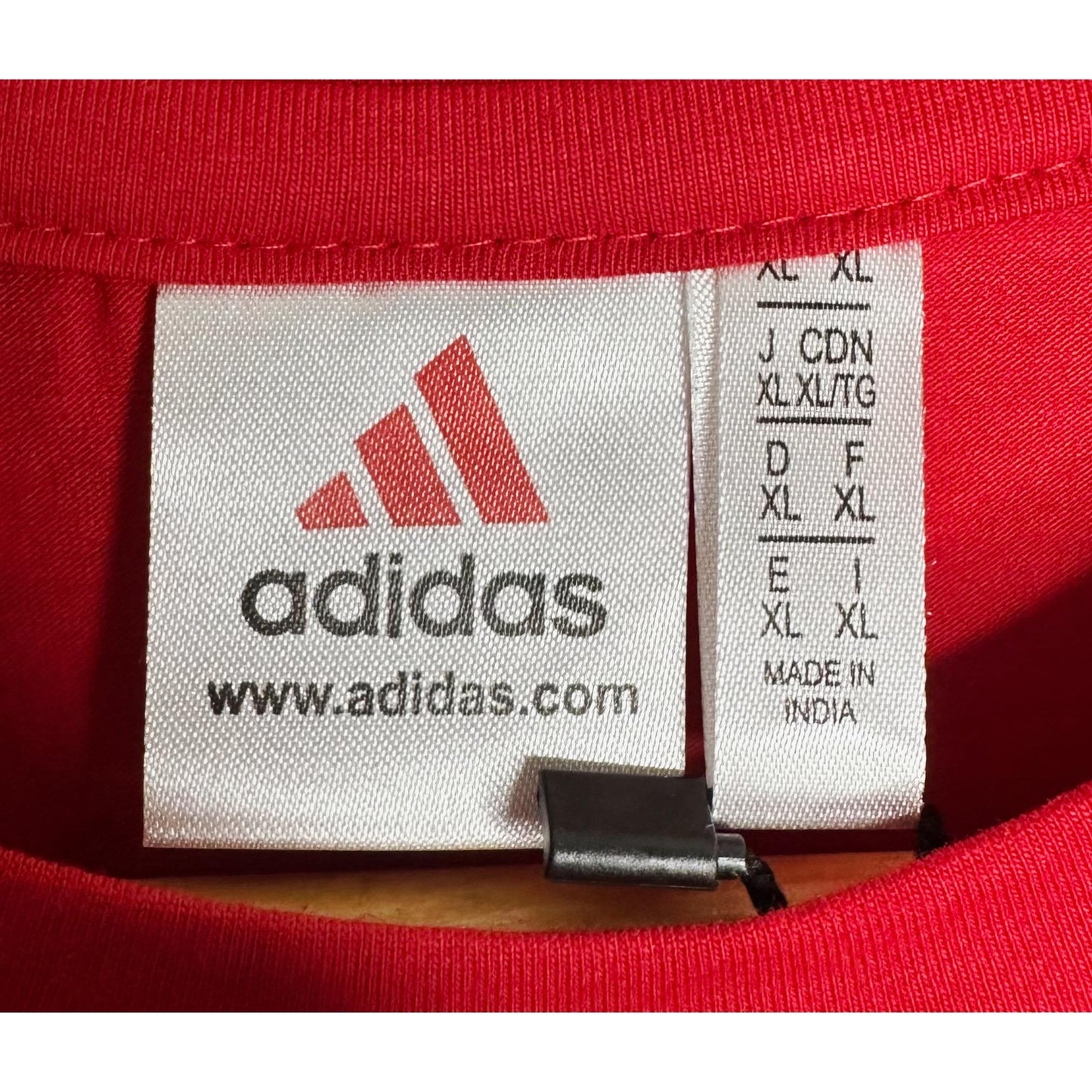 Adidas Designer Streetwear Tee – Red with Bold Puff Print Detailing