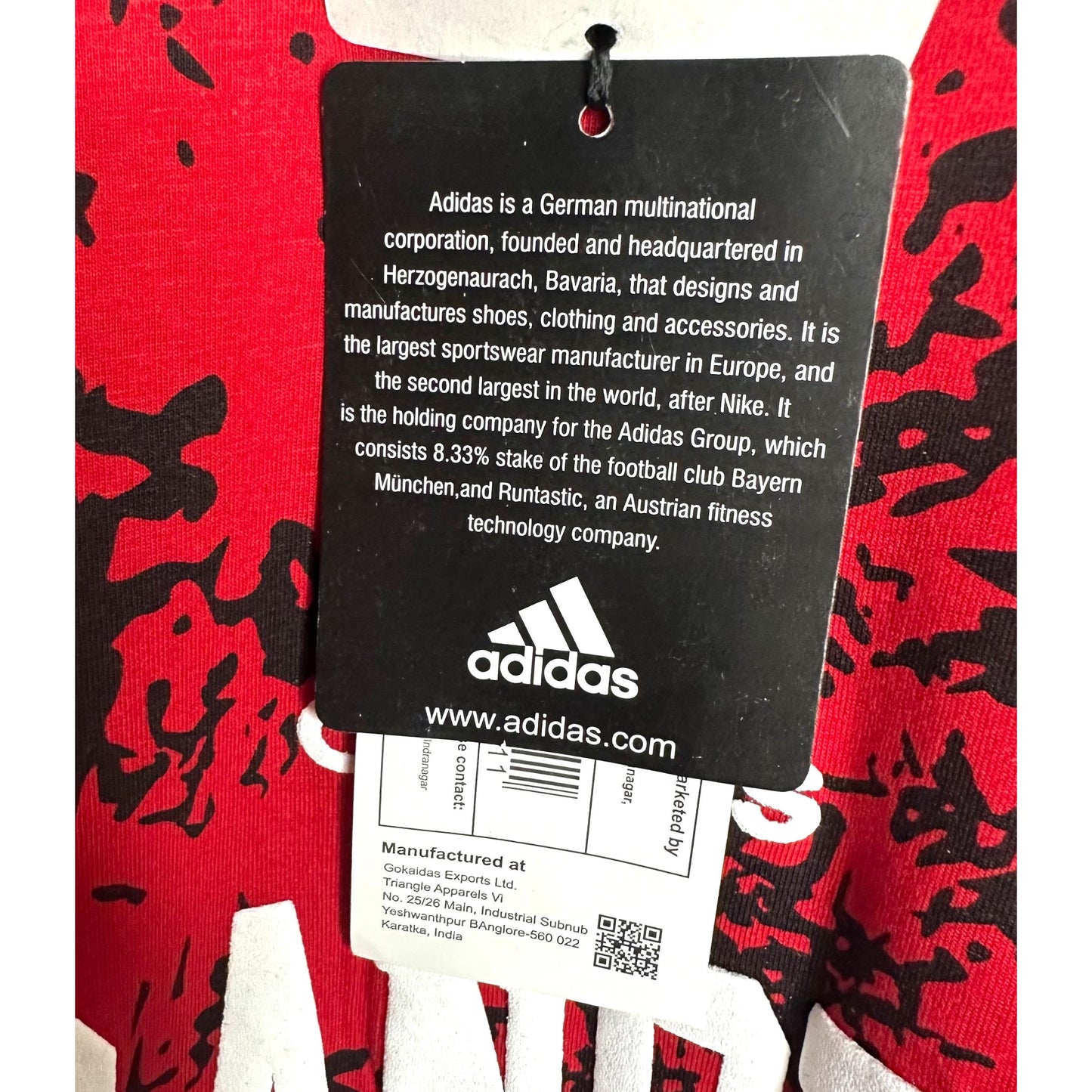 Adidas Designer Streetwear Tee – Red with Bold Puff Print Detailing