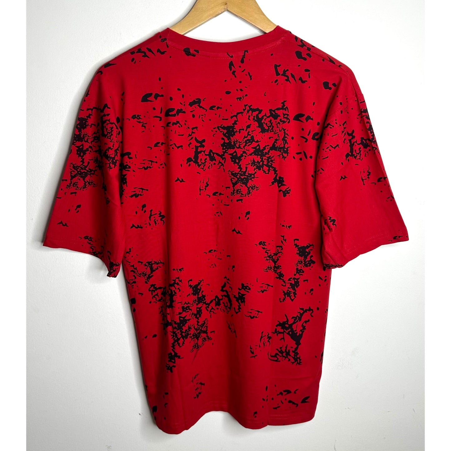 Adidas Designer Streetwear Tee – Red with Bold Puff Print Detailing