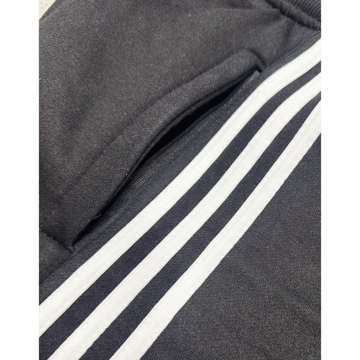 ADIDAS MEN’S PREMIUM COTTON (THREE THREADS FLES)TRACK PANTS – BLACK WITH WHITE STRIPES | ATHLEISURE JOGGERS | COMFORT FIT SPORTSWEAR