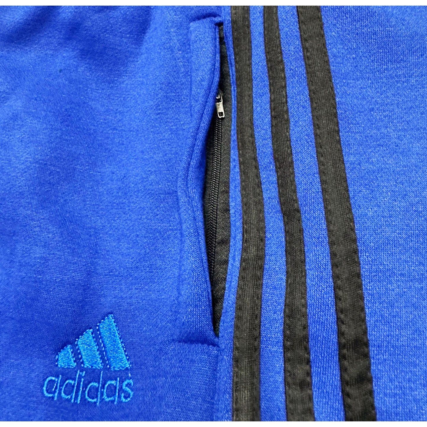 ADIDAS MEN’S PREMIUM COTTON(THREE THREADS FLES)TRACK PANTS – BLUE WITH BLACK STRIPES | ATHLEISURE JOGGERS | COMFORT FIT SPORTSWEAR
