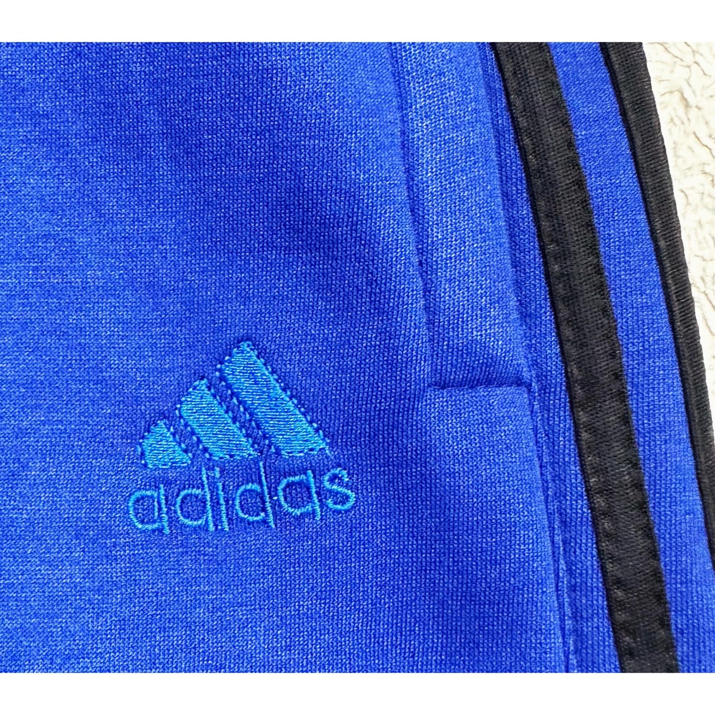 ADIDAS MEN’S PREMIUM COTTON(THREE THREADS FLES)TRACK PANTS – BLUE WITH BLACK STRIPES | ATHLEISURE JOGGERS | COMFORT FIT SPORTSWEAR