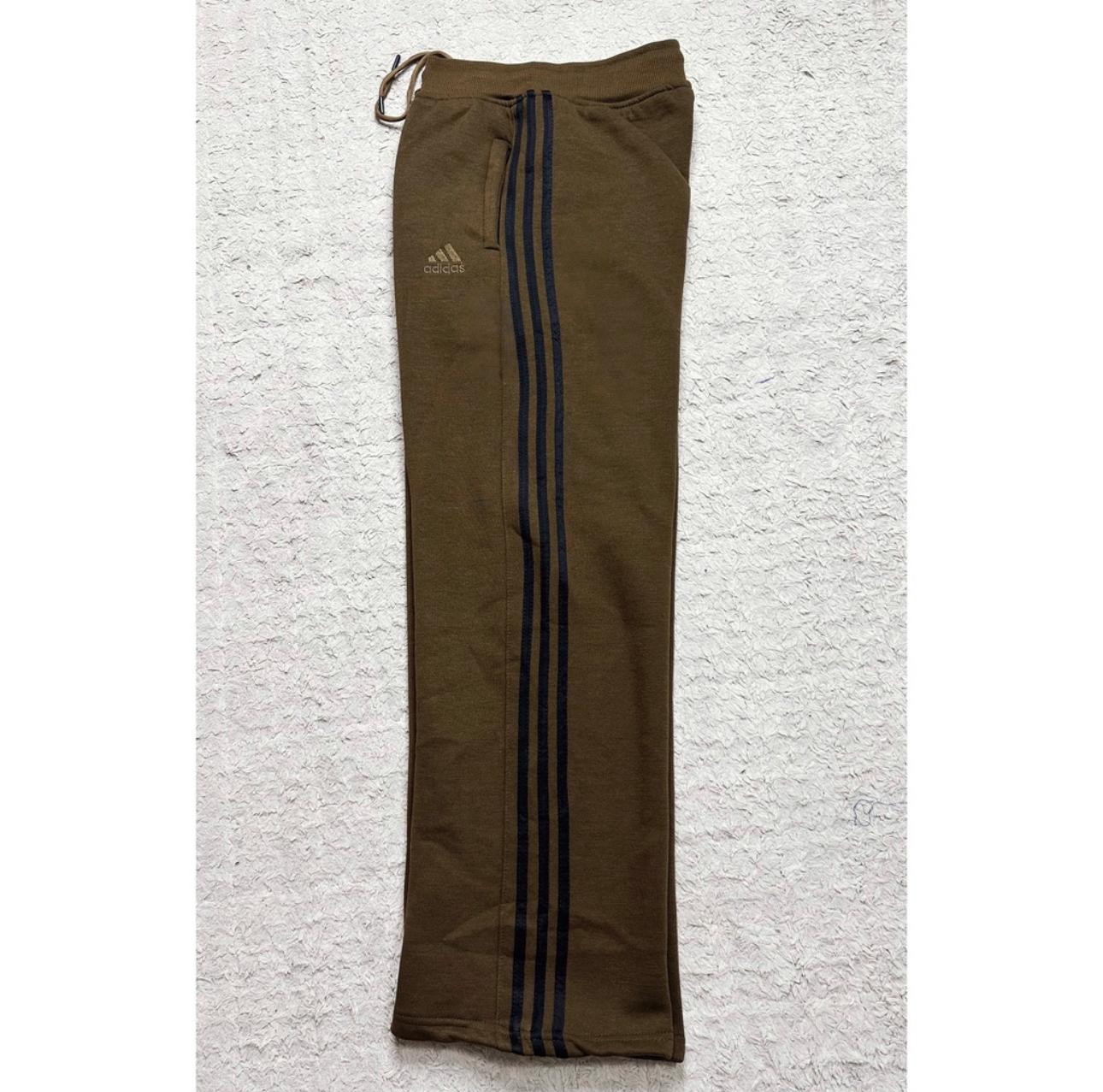 ADIDAS MEN’S PREMIUM COTTON(THREE THREADS FLES)TRACK PANTS – BROWN WITH BLACK STRIPES | ATHLEISURE JOGGERS | COMFORT FIT SPORTSWEAR