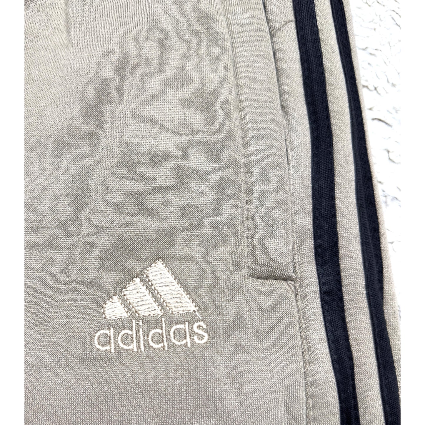 ADIDAS MEN’S PREMIUM COTTON TRACK ( 3 Threads Fles)PANTS – LIGHT BROWN WITH BLACK STRIPES | ATHLEISURE JOGGERS | COMFORT FIT SPORTSWEAR