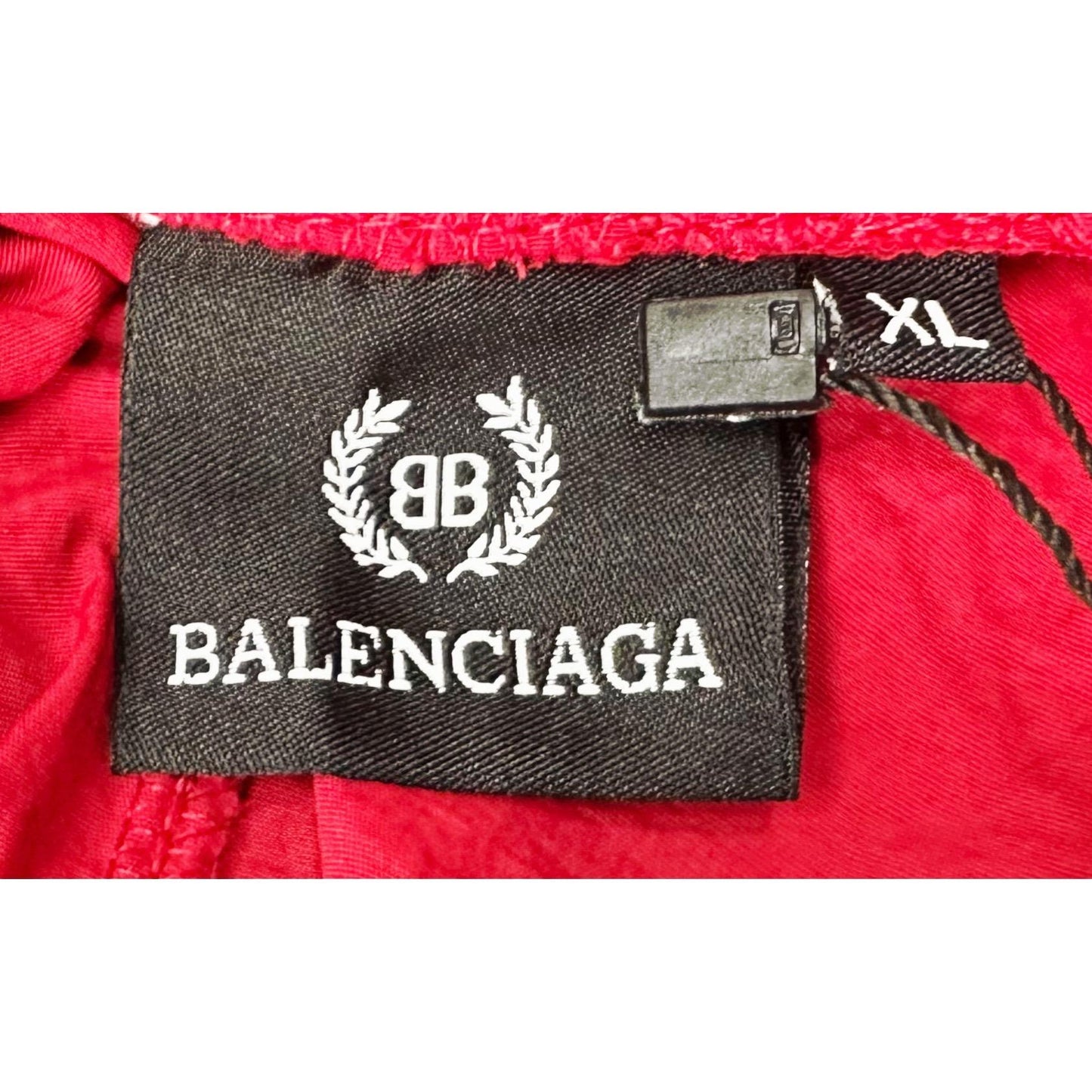 BALENCIAGA MEN'S TRACK PANTS | RED & BLACK SIDE STRIPE JOGGERS | LOGO PRINT| CASUAL SPORTSWEAR