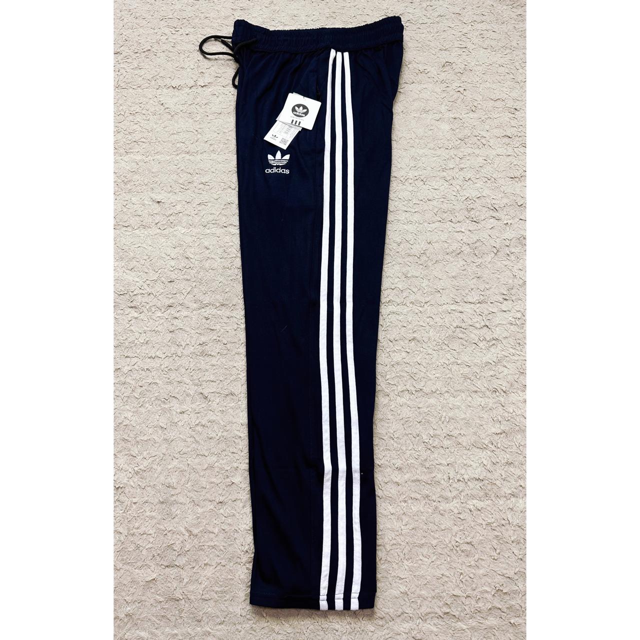 Adidas Originals Cotton Slim-Fit Navy blue Track Pants – Iconic 3 Stripes Design