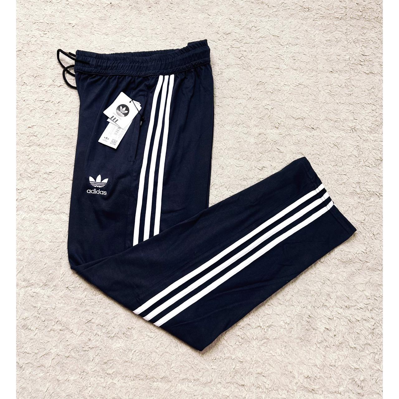 Adidas Originals Cotton Slim-Fit Navy blue Track Pants – Iconic 3 Stripes Design