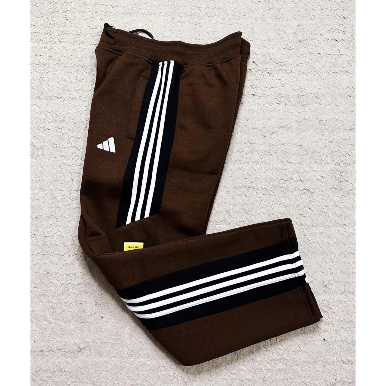 Adidas Heavy GSM Track Pants – Elite Quality |  Brown | Iconic 3-Stripes