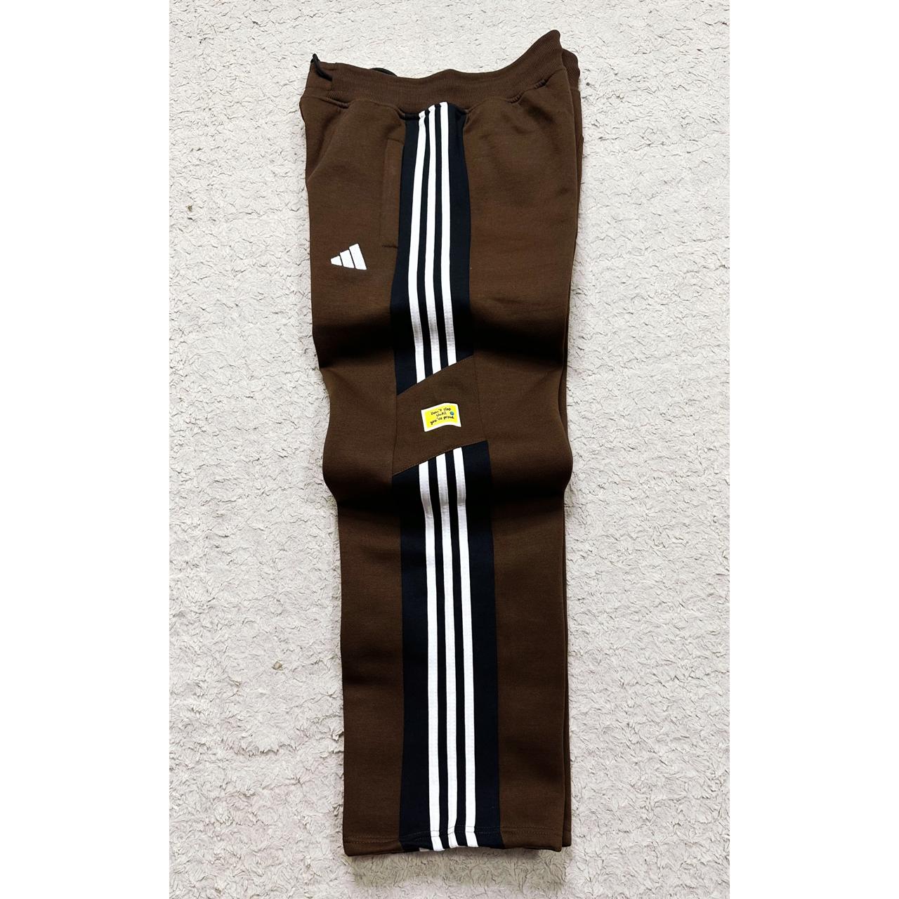 Adidas Heavy GSM Track Pants – Elite Quality |  Brown | Iconic 3-Stripes